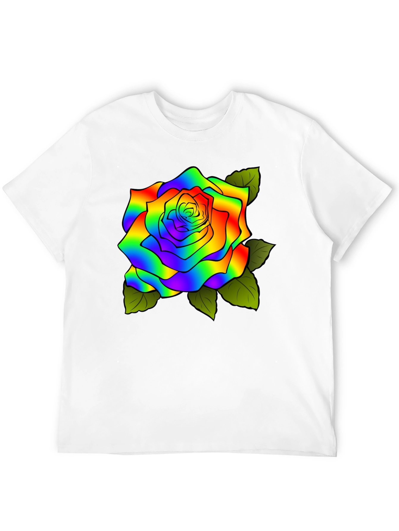 Rainbow Rose Graphic T-Shirt