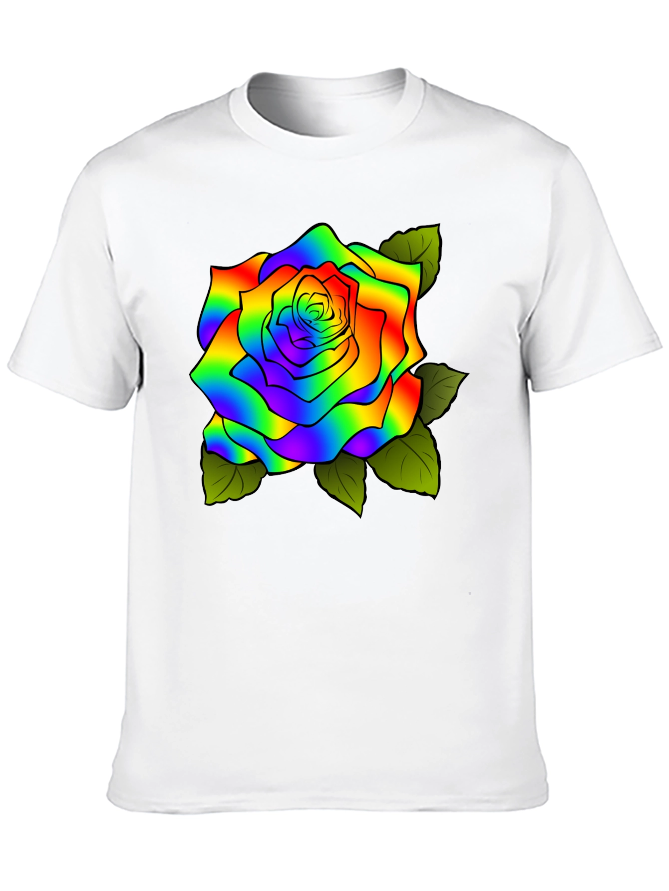 Rainbow Rose Graphic T-Shirt