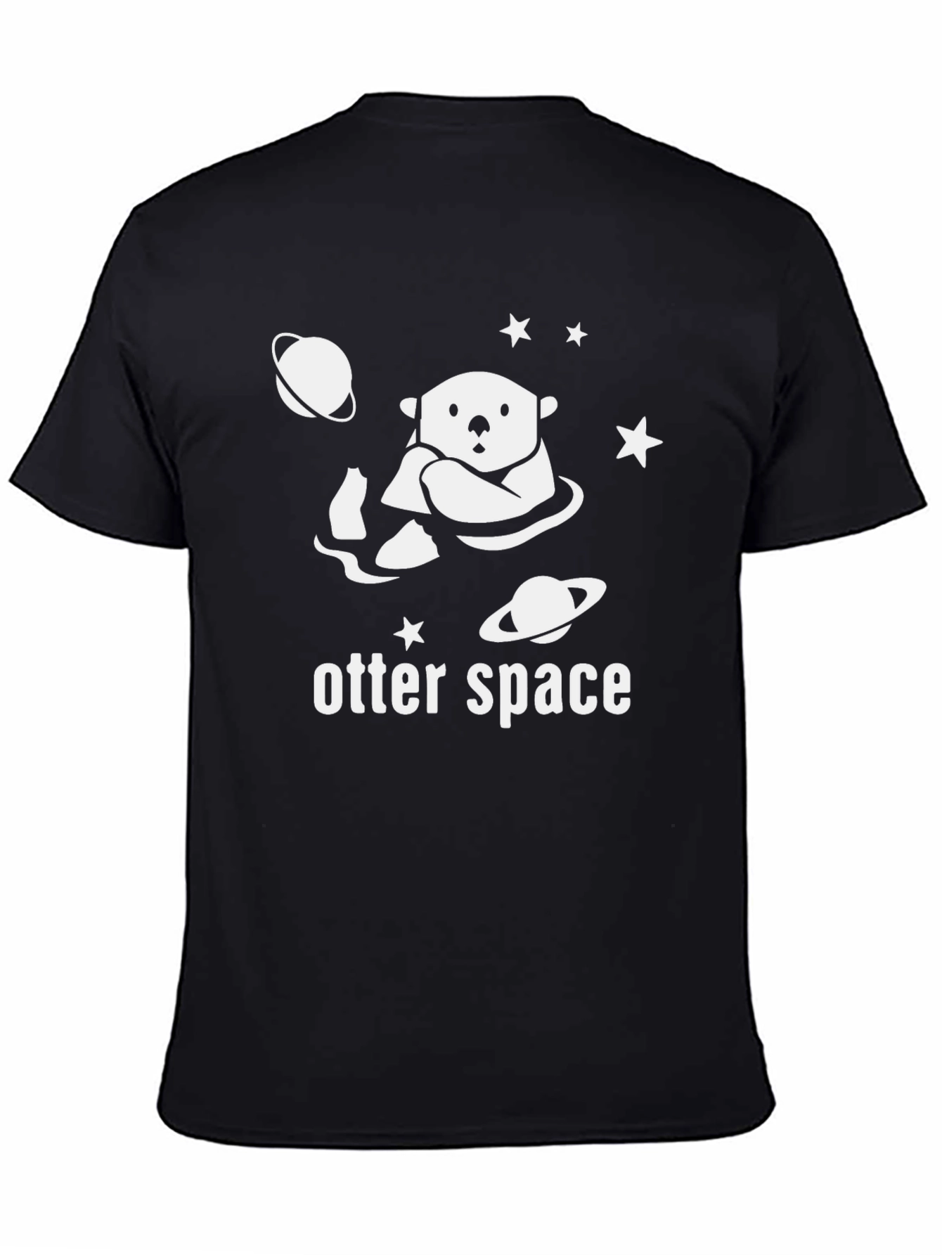 Otter Space Graphic Tee - Black Cotton T-Shirt
