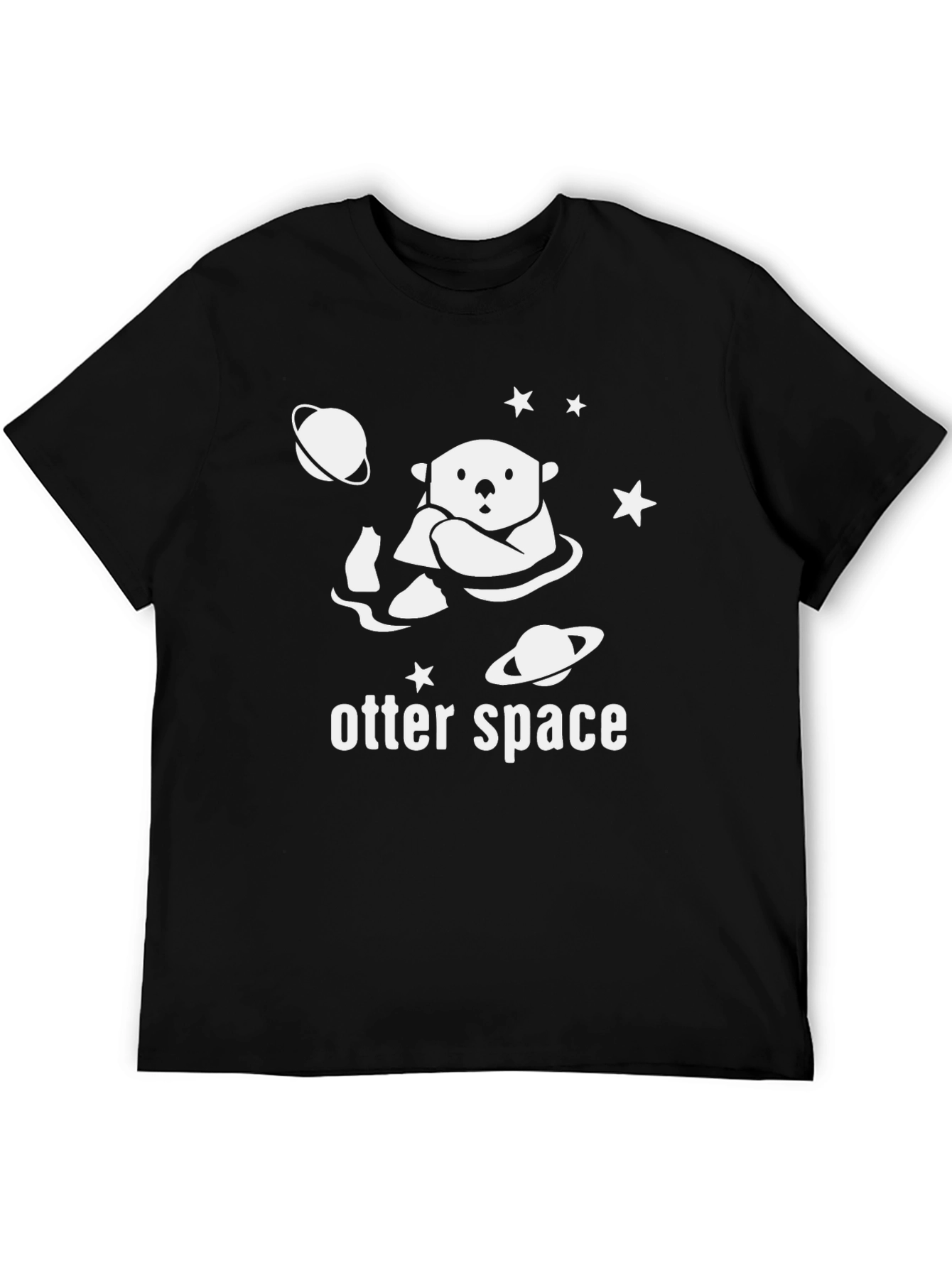 Otter Space Graphic Tee - Black Cotton T-Shirt