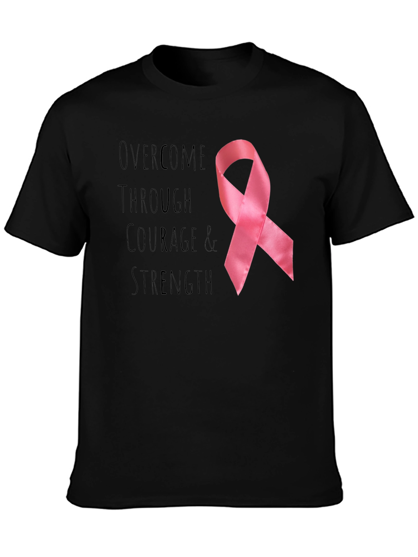 Courage & Strength Breast Cancer Awareness Ribbon T-Shirt
