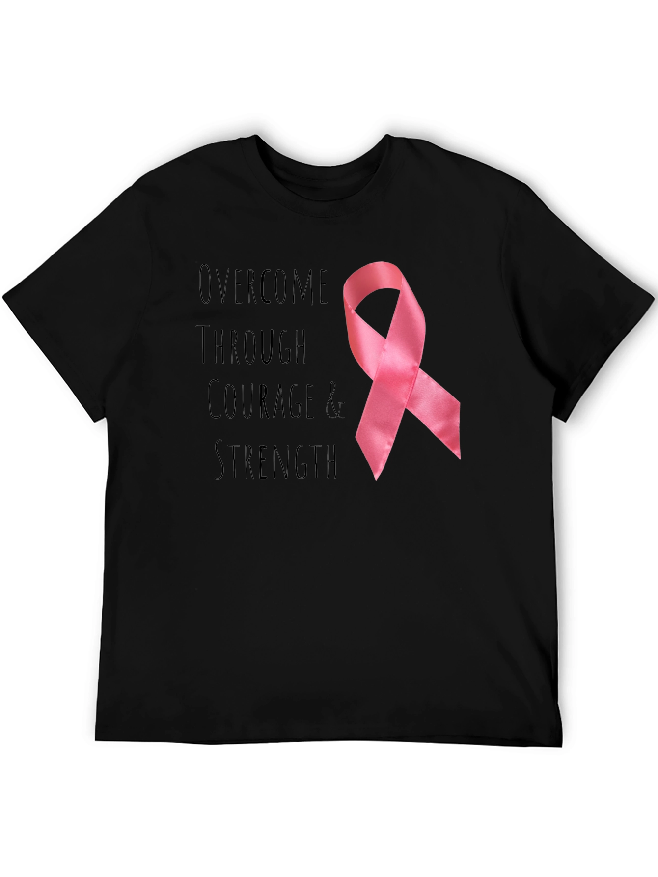 Courage & Strength Breast Cancer Awareness Ribbon T-Shirt