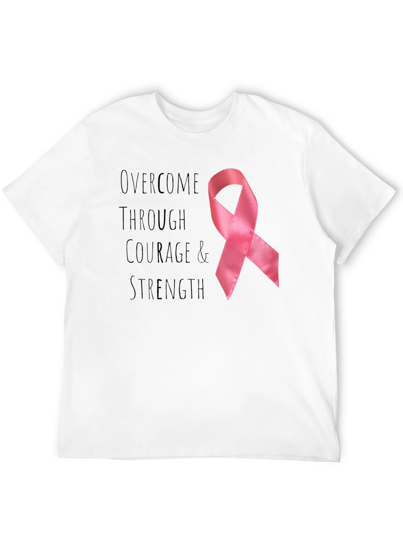 Courage & Strength Breast Cancer Awareness Ribbon T-Shirt