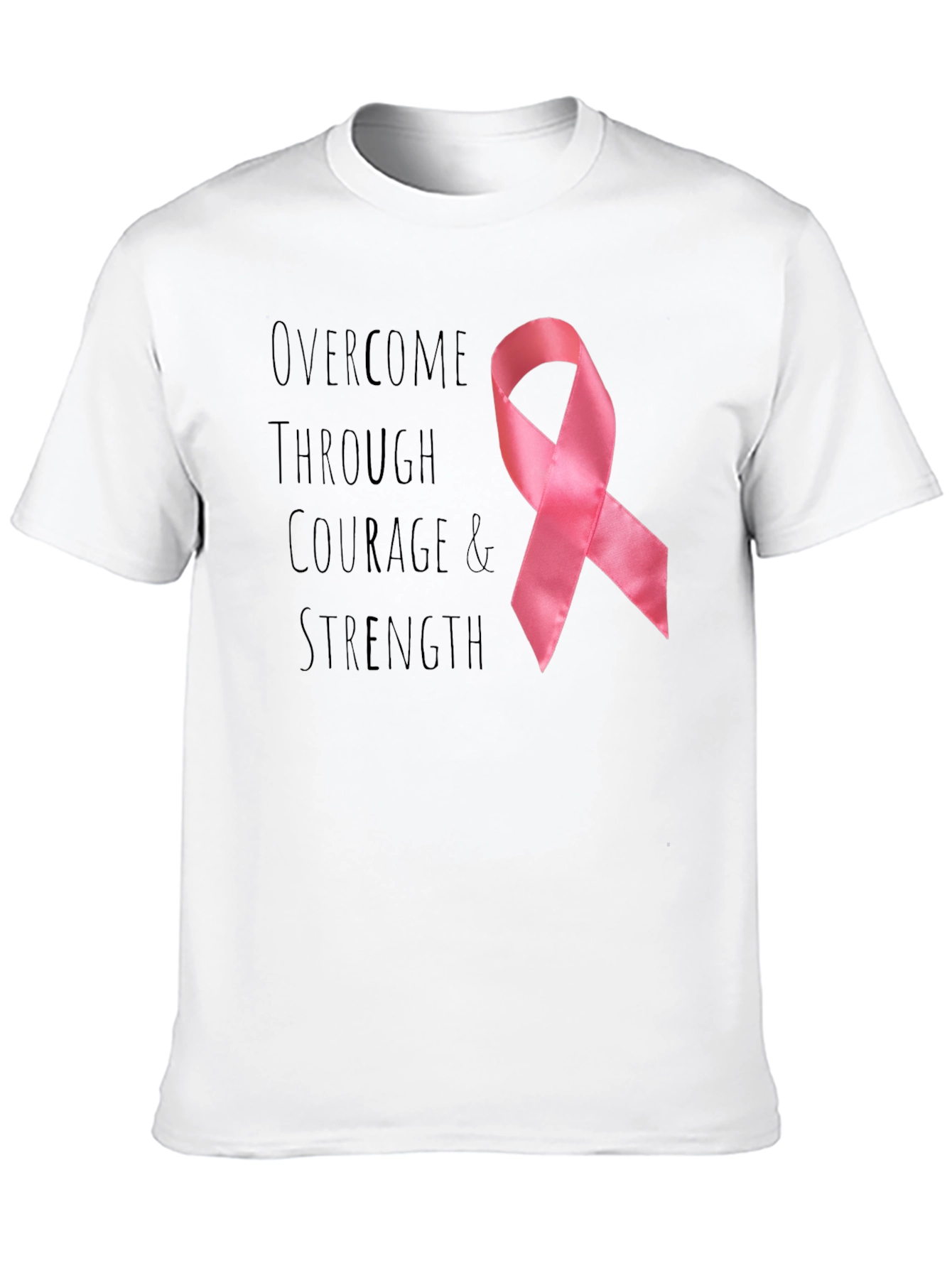 Courage & Strength Breast Cancer Awareness Ribbon T-Shirt