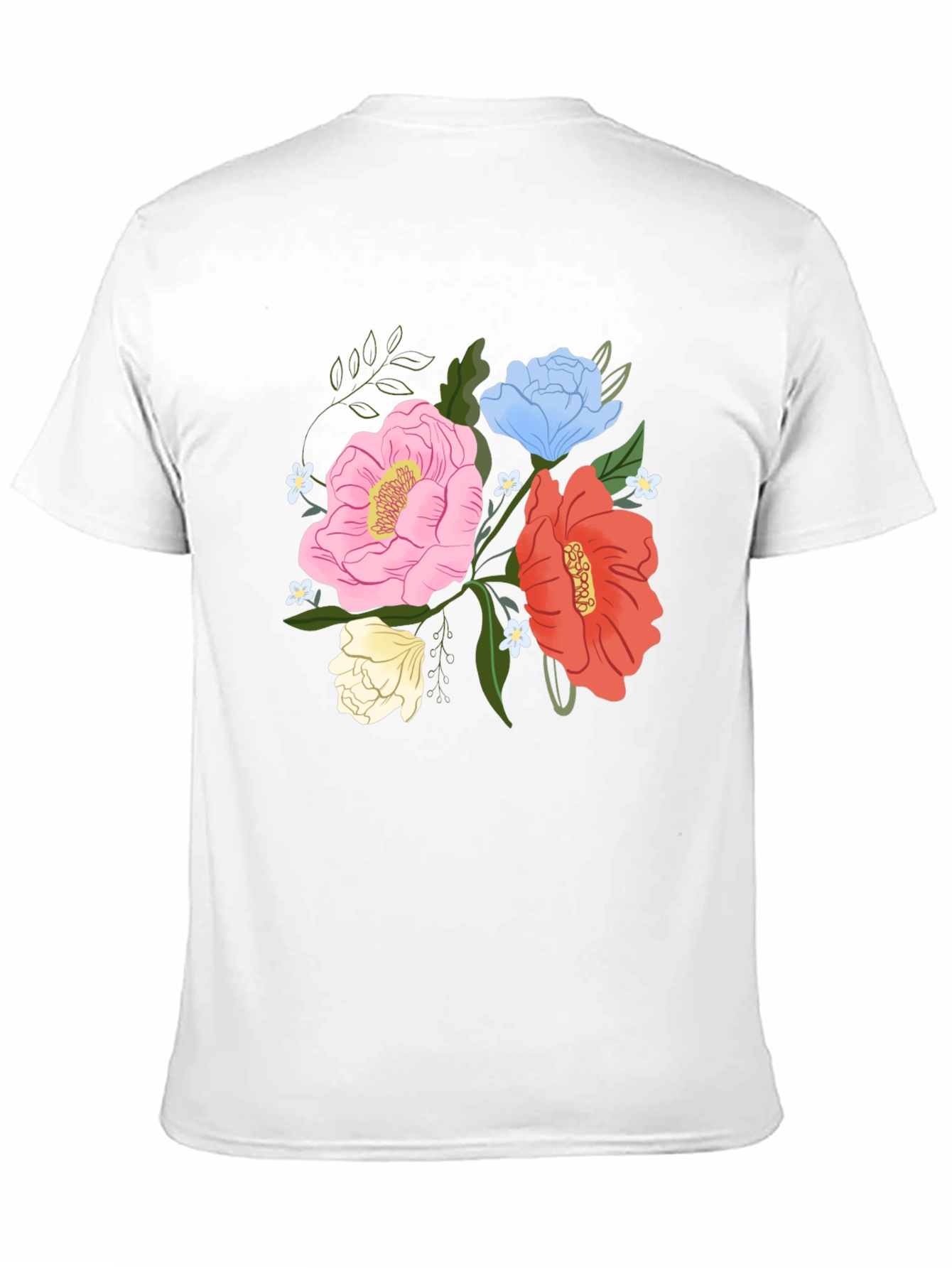 Floral Graphic Mens Black T-Shirt