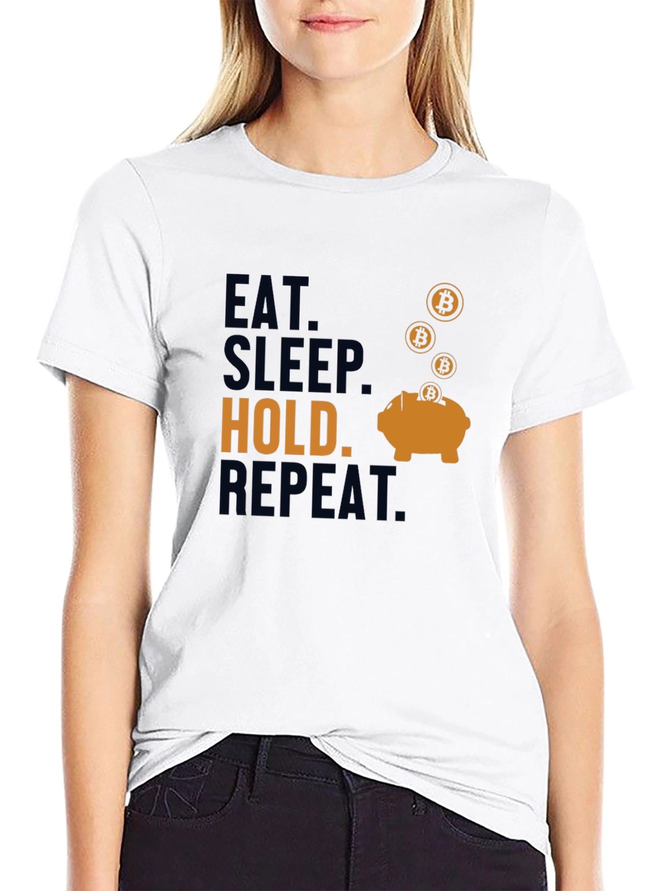 Eat Sleep Hold Repeat Bitcoin T-Shirt