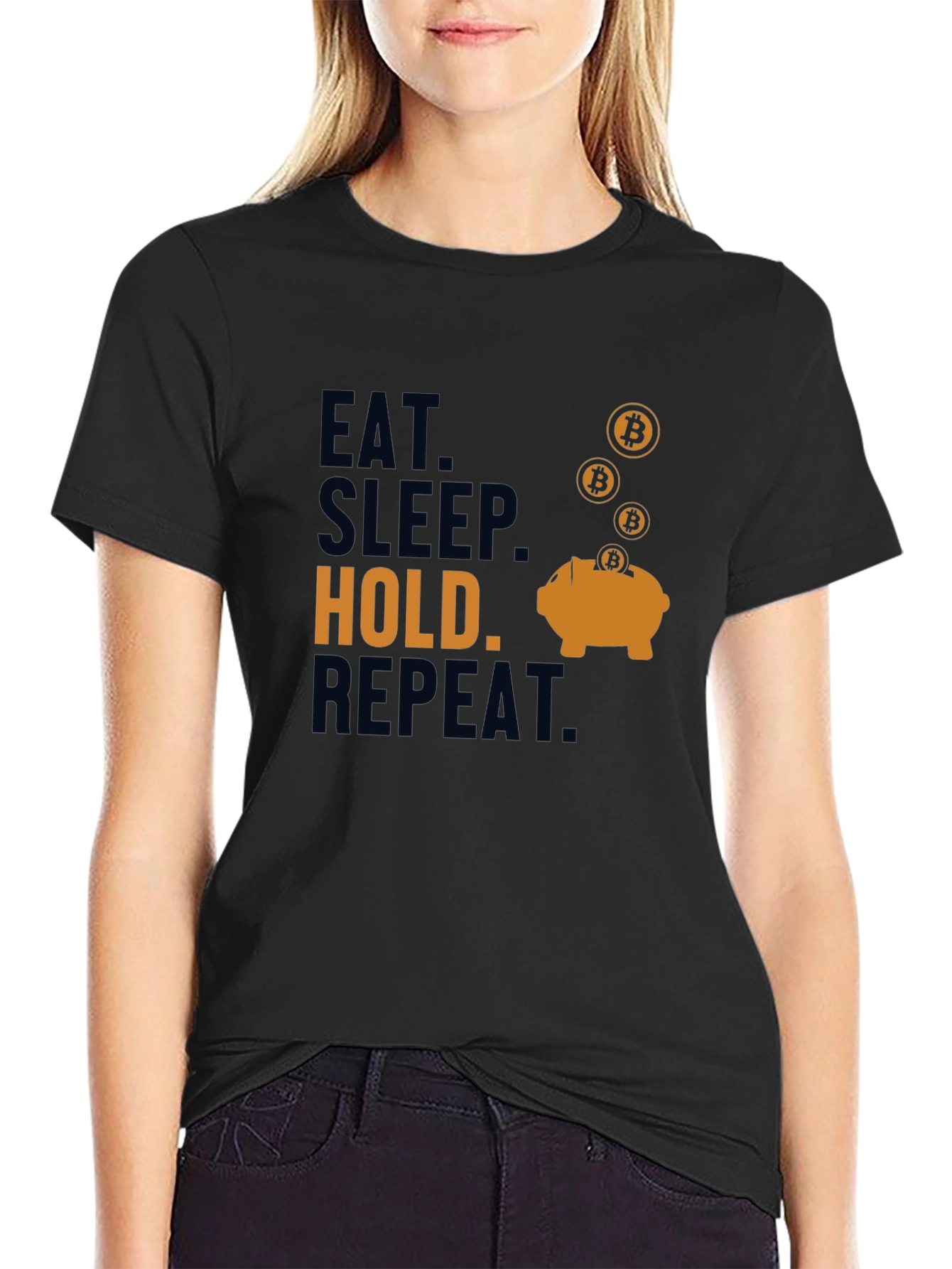 Eat Sleep Hold Repeat Bitcoin T-Shirt
