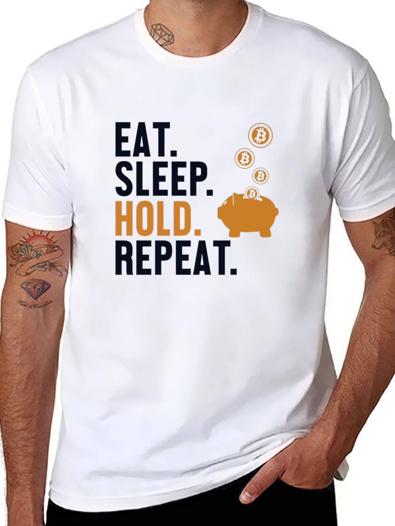 Eat Sleep Hold Repeat Bitcoin T-Shirt