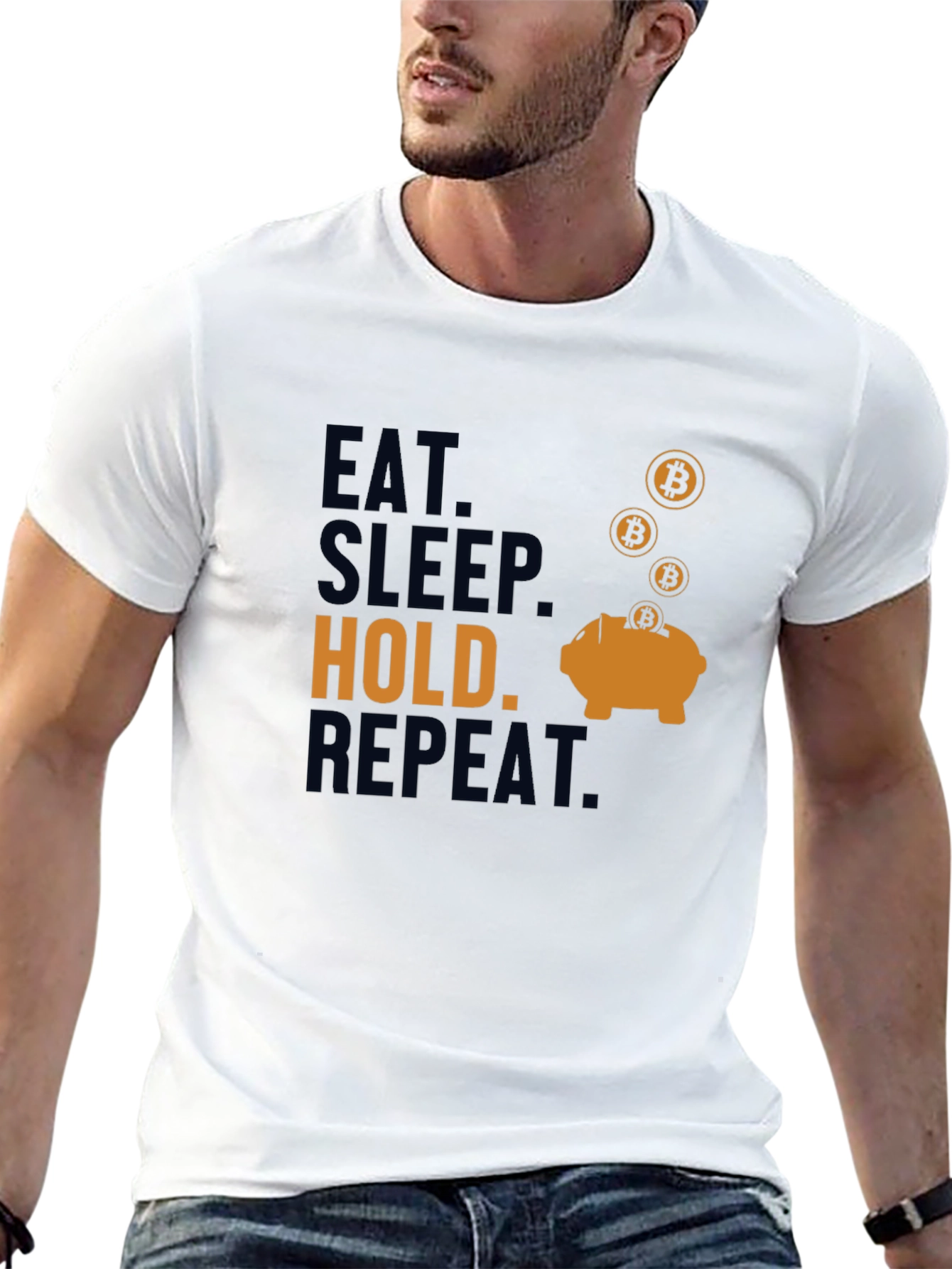 Eat Sleep Hold Repeat Bitcoin T-Shirt