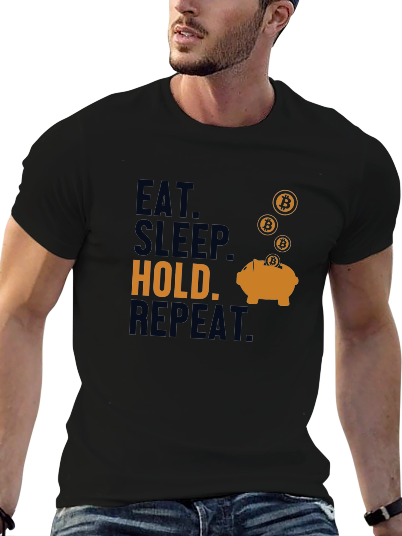 Eat Sleep Hold Repeat Bitcoin T-Shirt