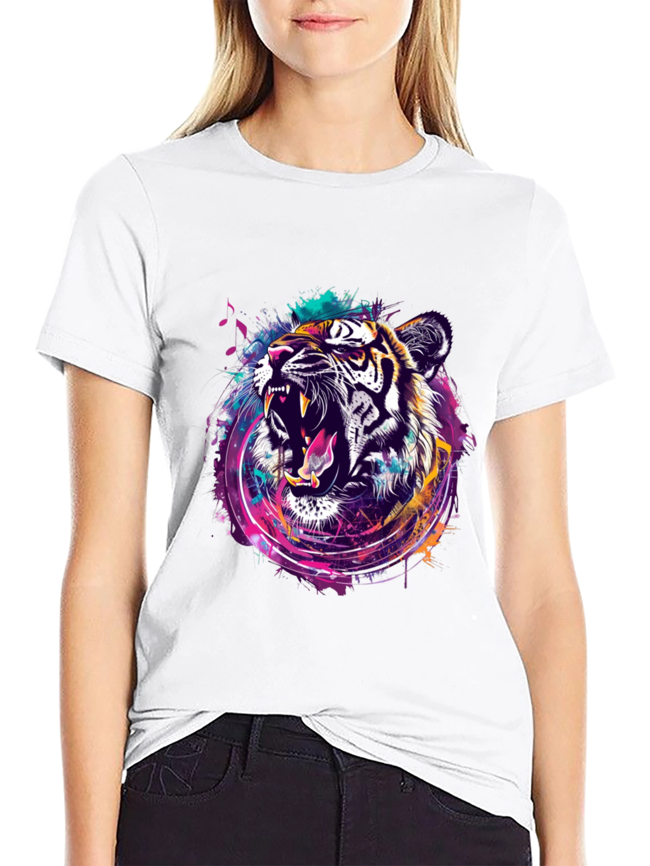 Vibrant Tiger Graphic T-Shirt - Bold Animal Print