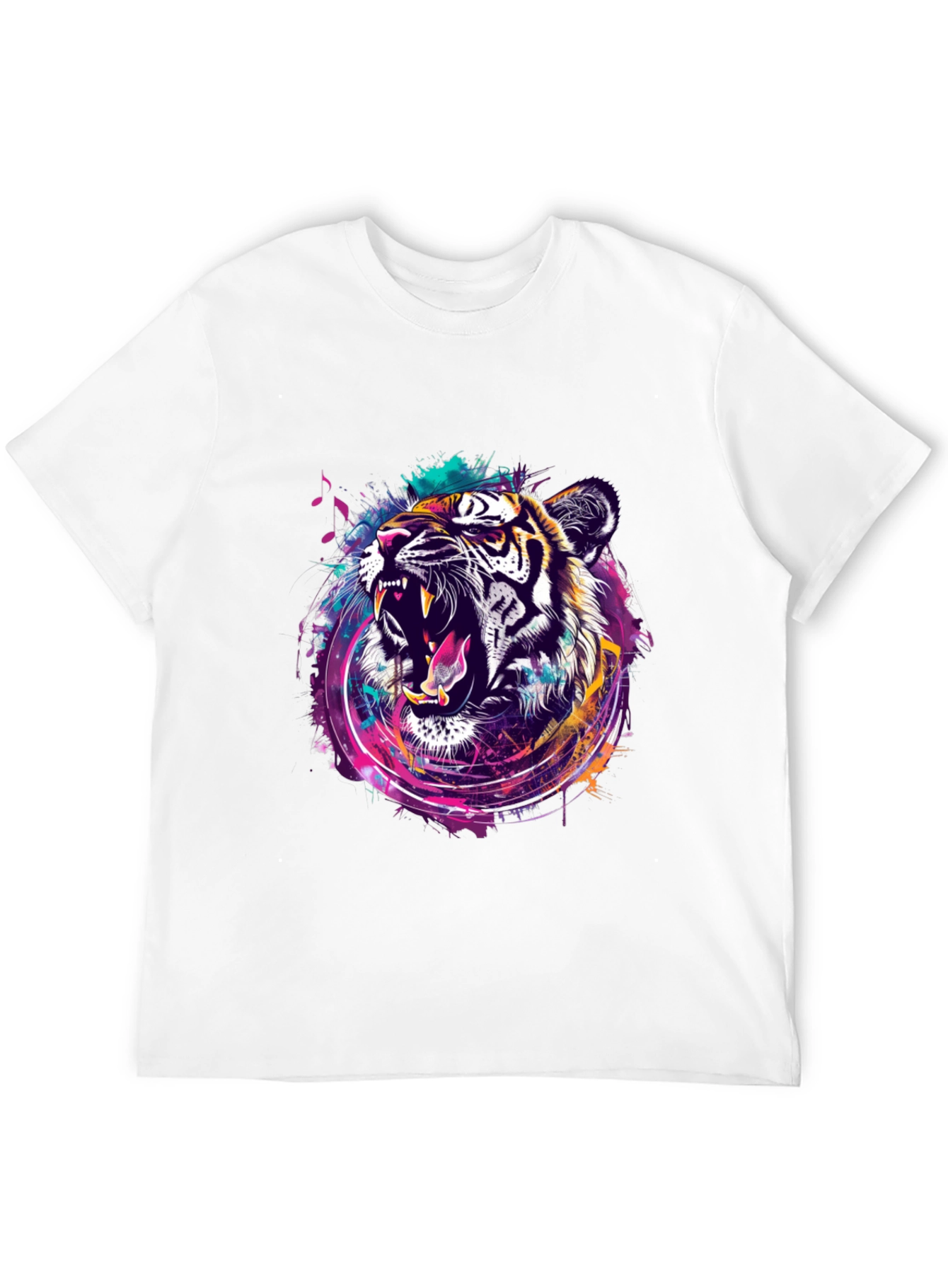 Vibrant Tiger Graphic T-Shirt - Bold Animal Print