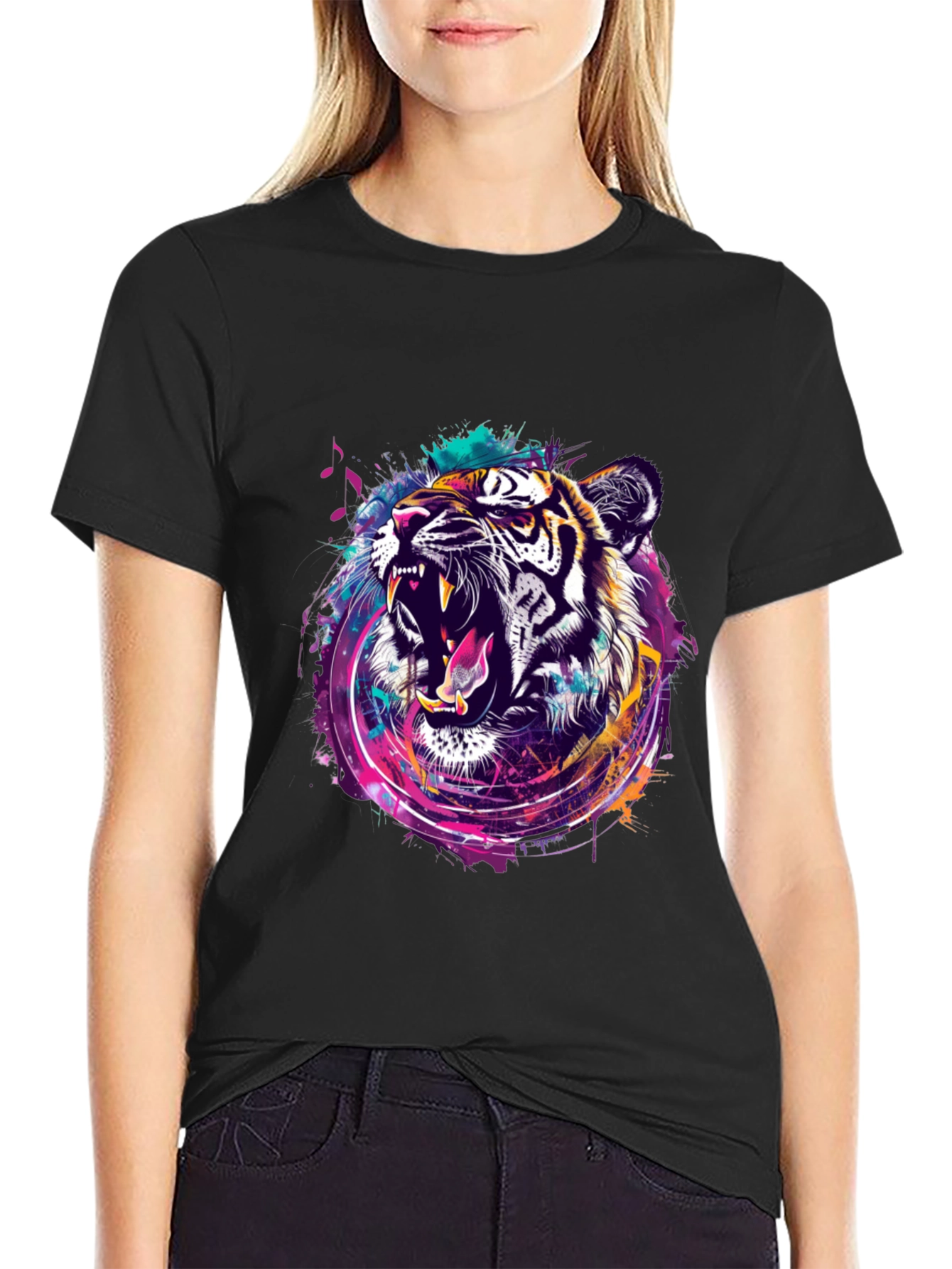 Vibrant Tiger Graphic T-Shirt - Bold Animal Print