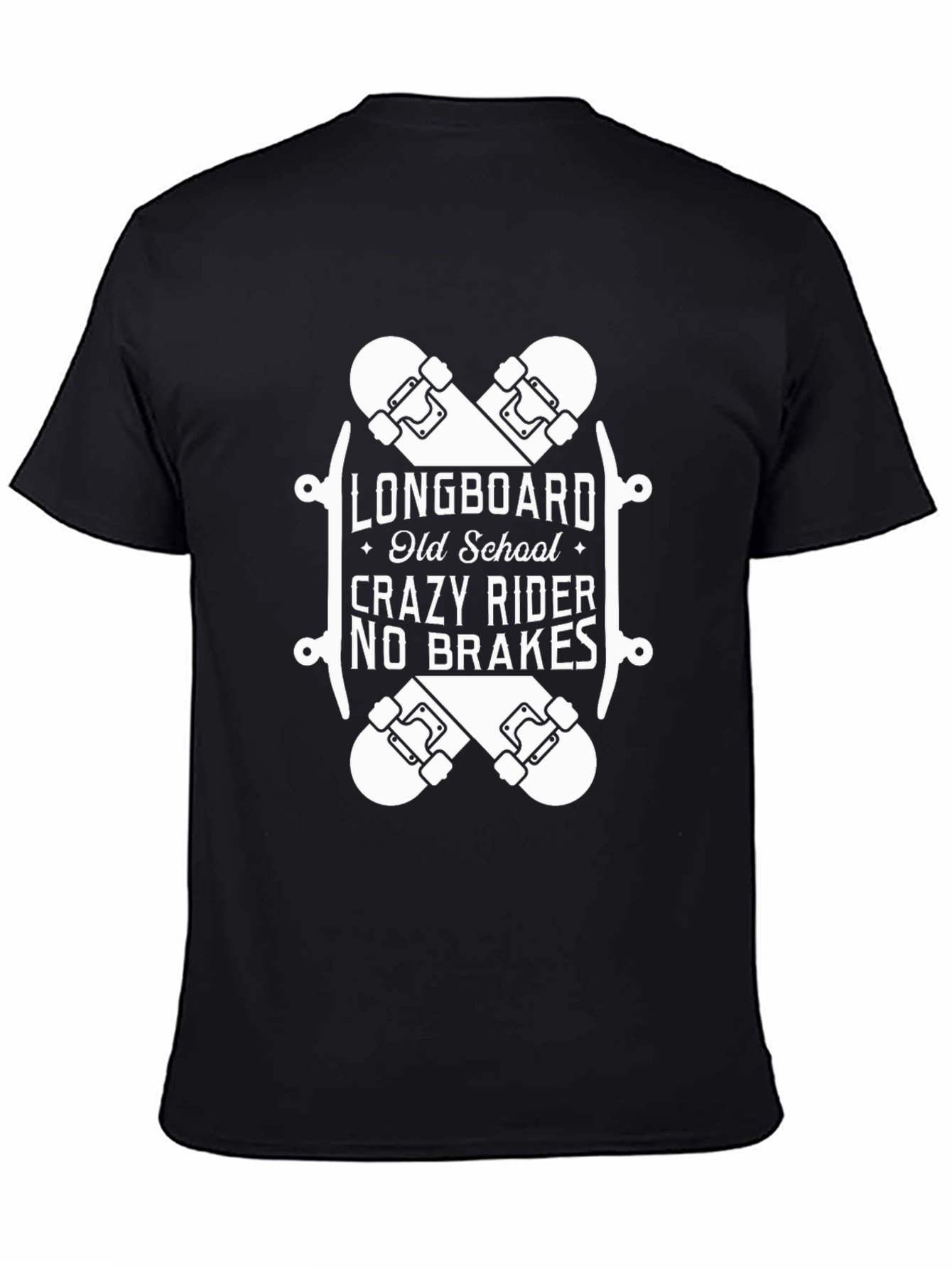 Longboard Crazy Rider Black T-Shirt