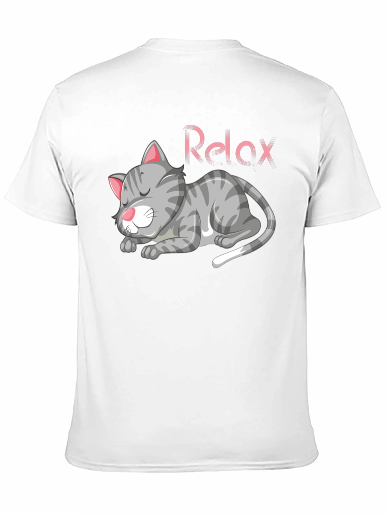 Relaxed Cat Graphic Tee - Black Casual T-Shirt