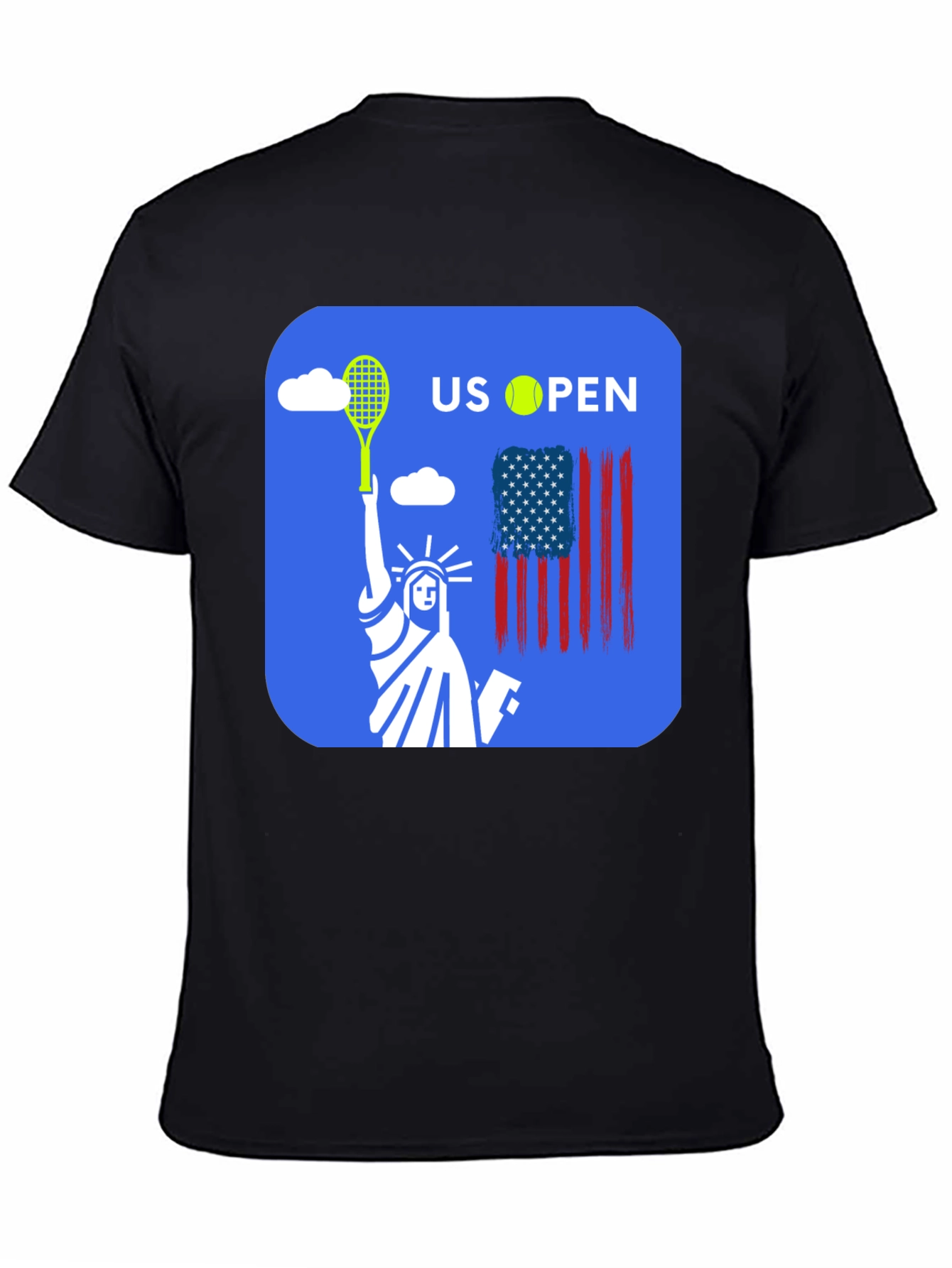 US Open Tennis T-Shirt Statue of Liberty Black Tee