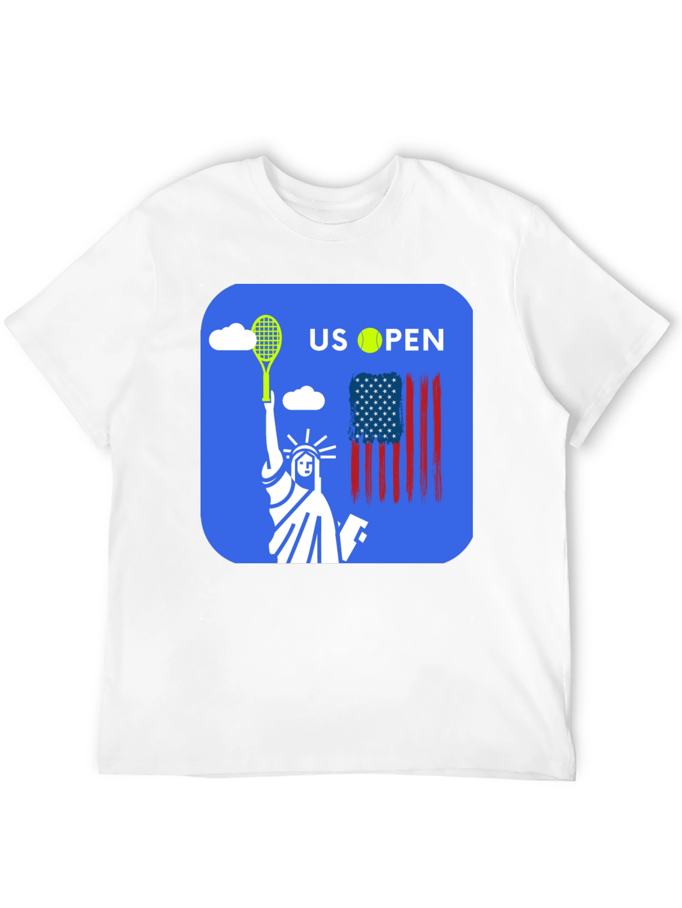 US Open Tennis T-Shirt Statue of Liberty Black Tee