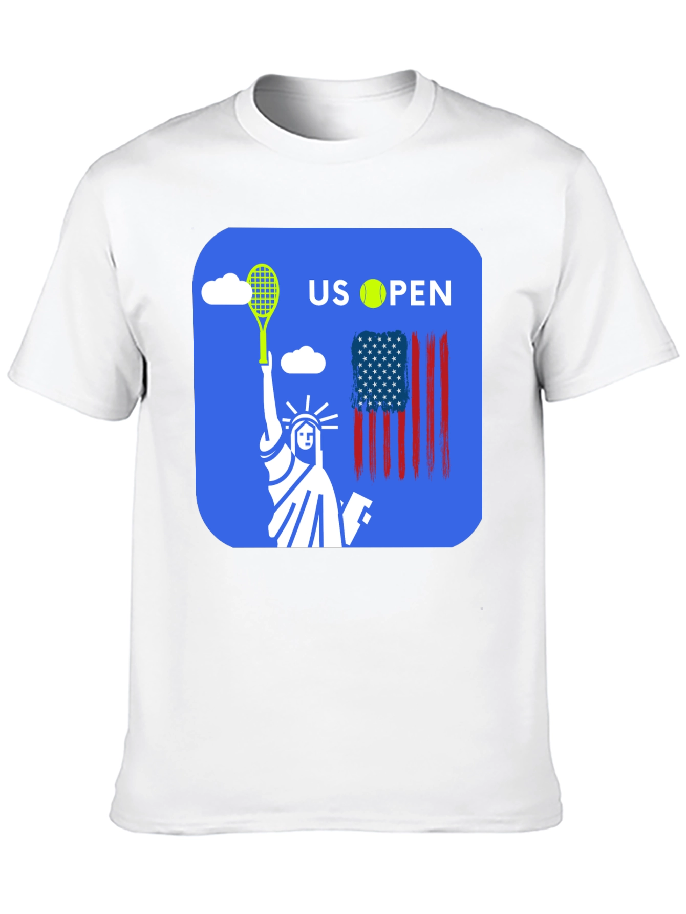 US Open Tennis T-Shirt Statue of Liberty Black Tee