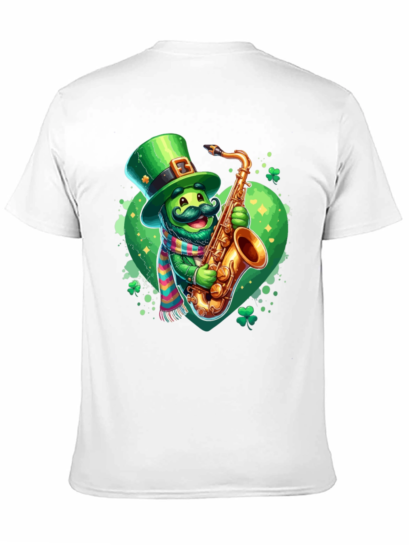 St. Patricks Day Leprechaun Saxophone Graphic Tee