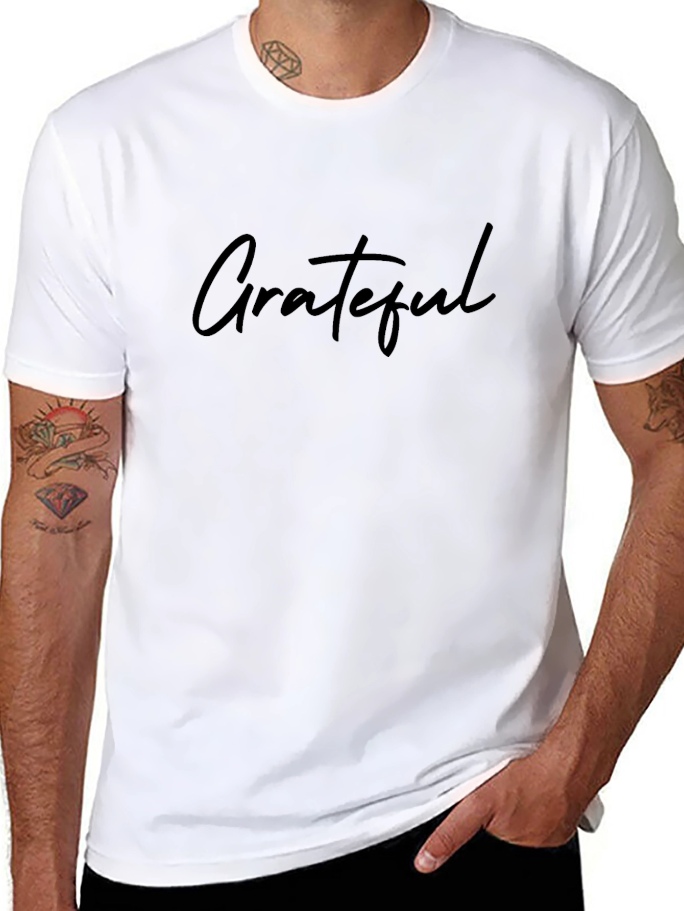 Grateful Black T-Shirt - Trendy Casual Wear