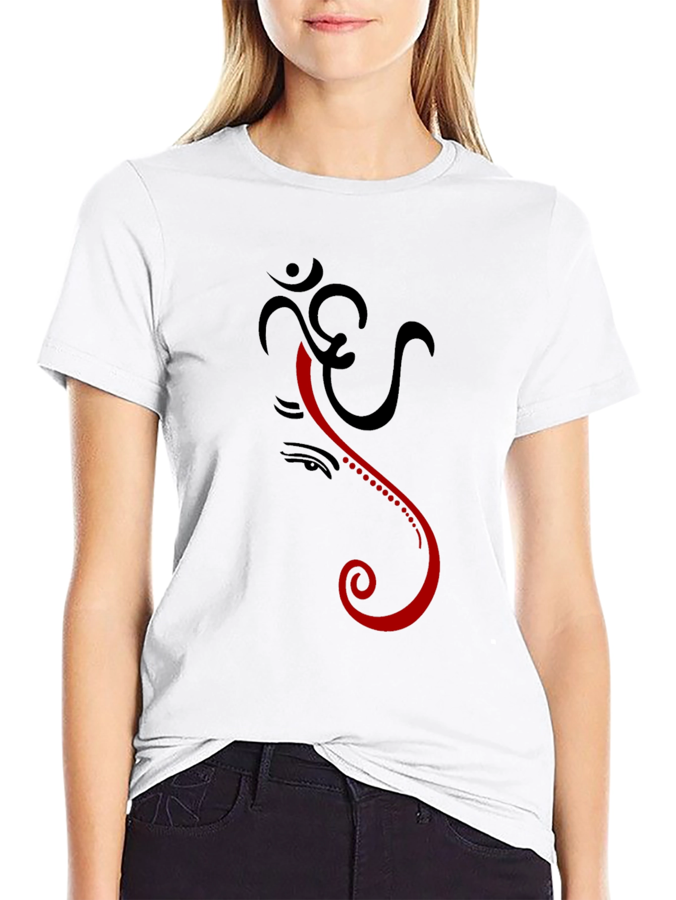Om Ganesh Graphic Tee - Black Cotton Comfort