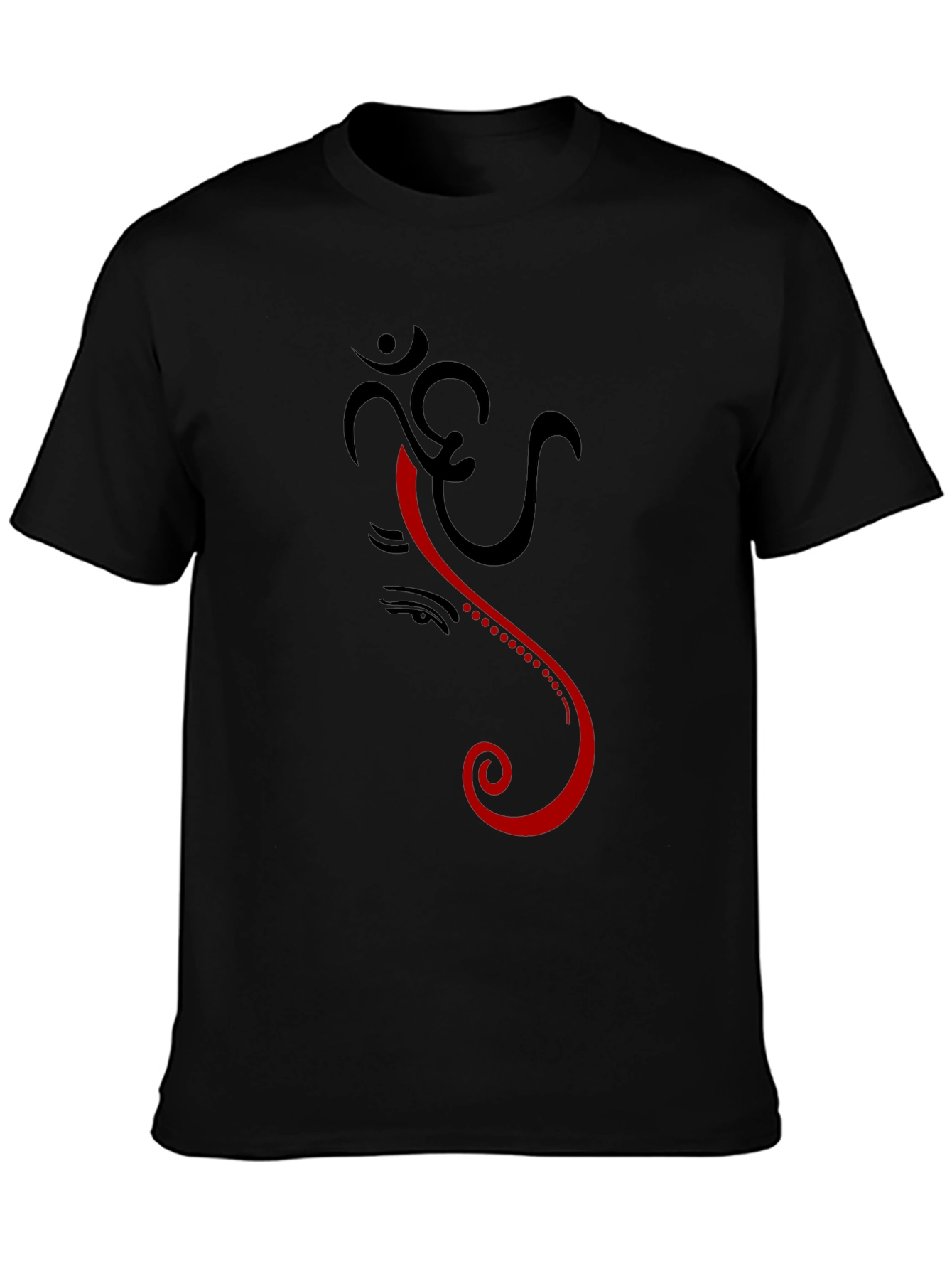 Om Ganesh Graphic Tee - Black Cotton Comfort