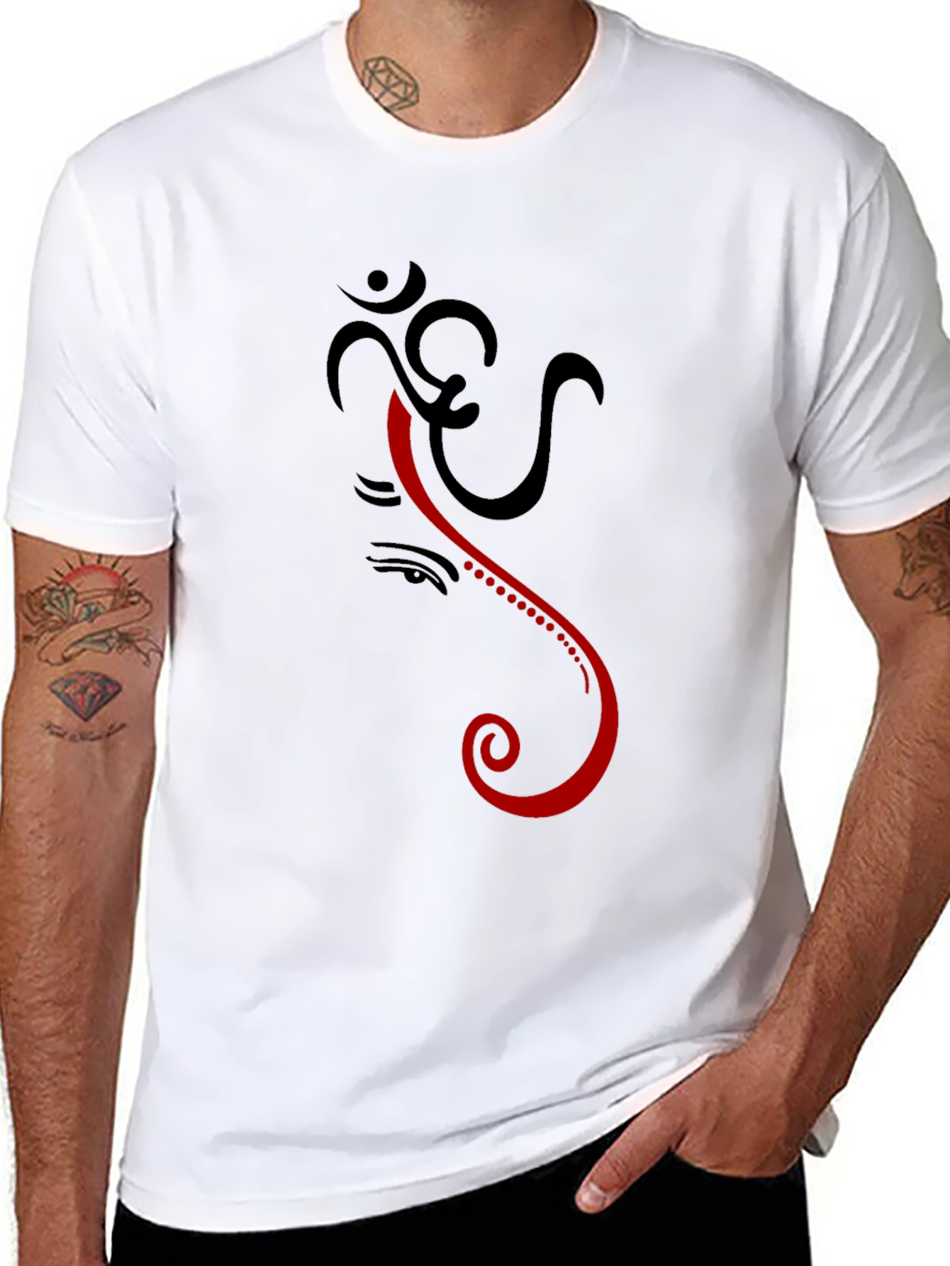 Om Ganesh Graphic Tee - Black Cotton Comfort