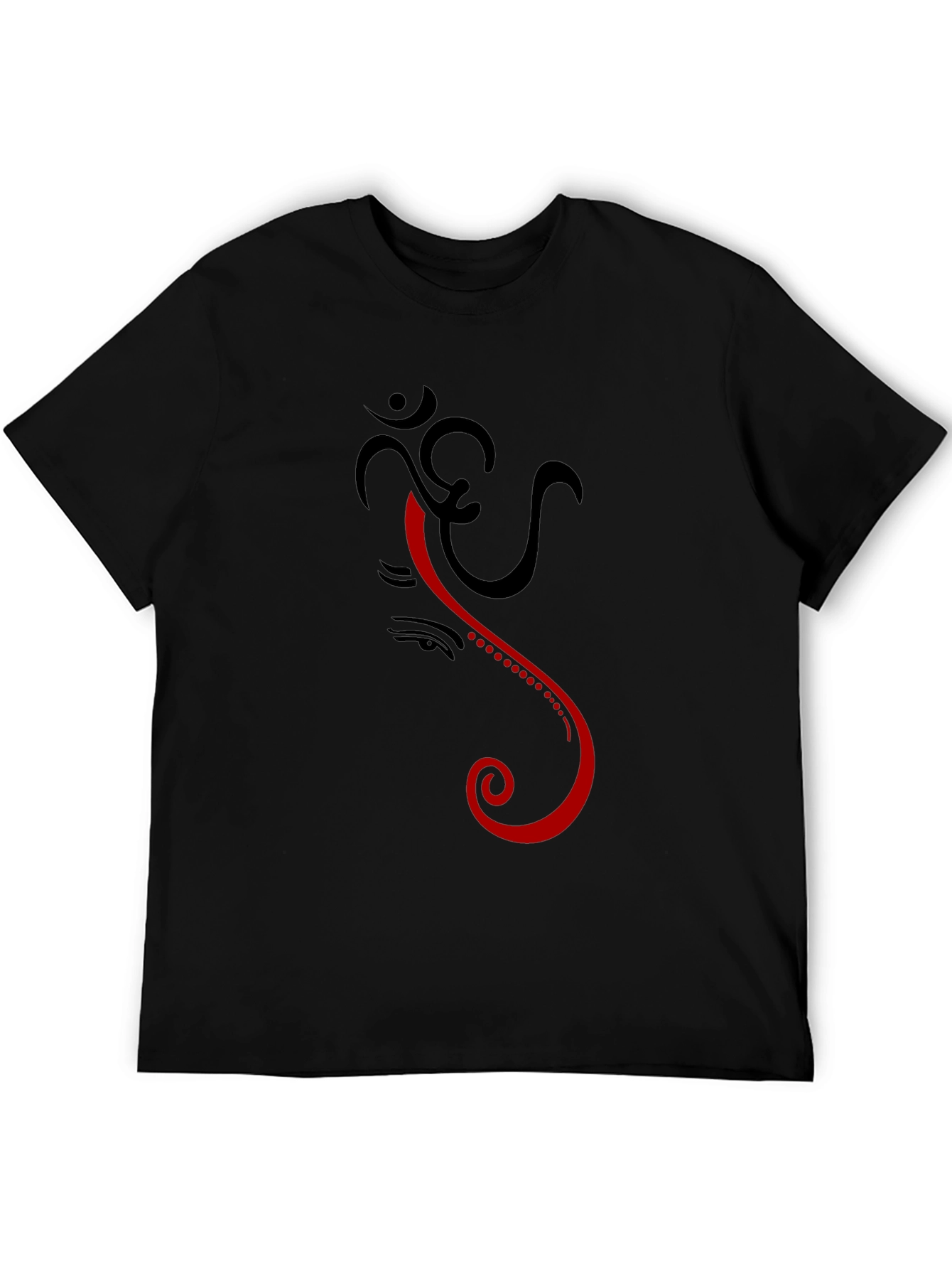 Om Ganesh Graphic Tee - Black Cotton Comfort