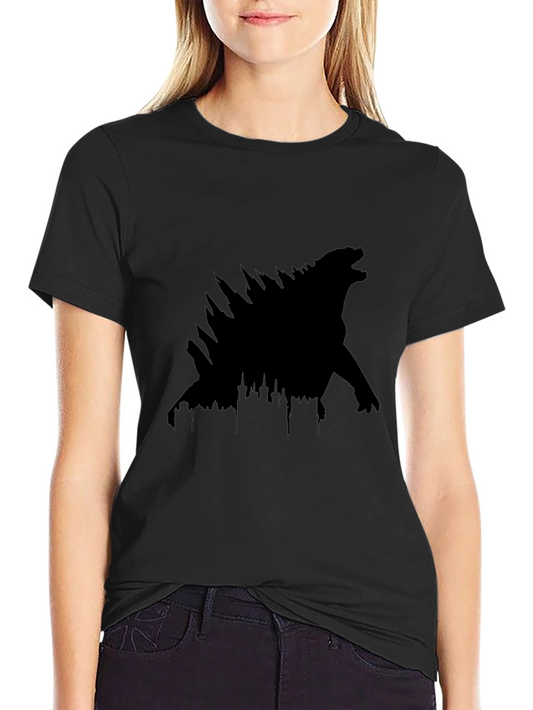 Godzilla Black Silhouette Graphic Tee