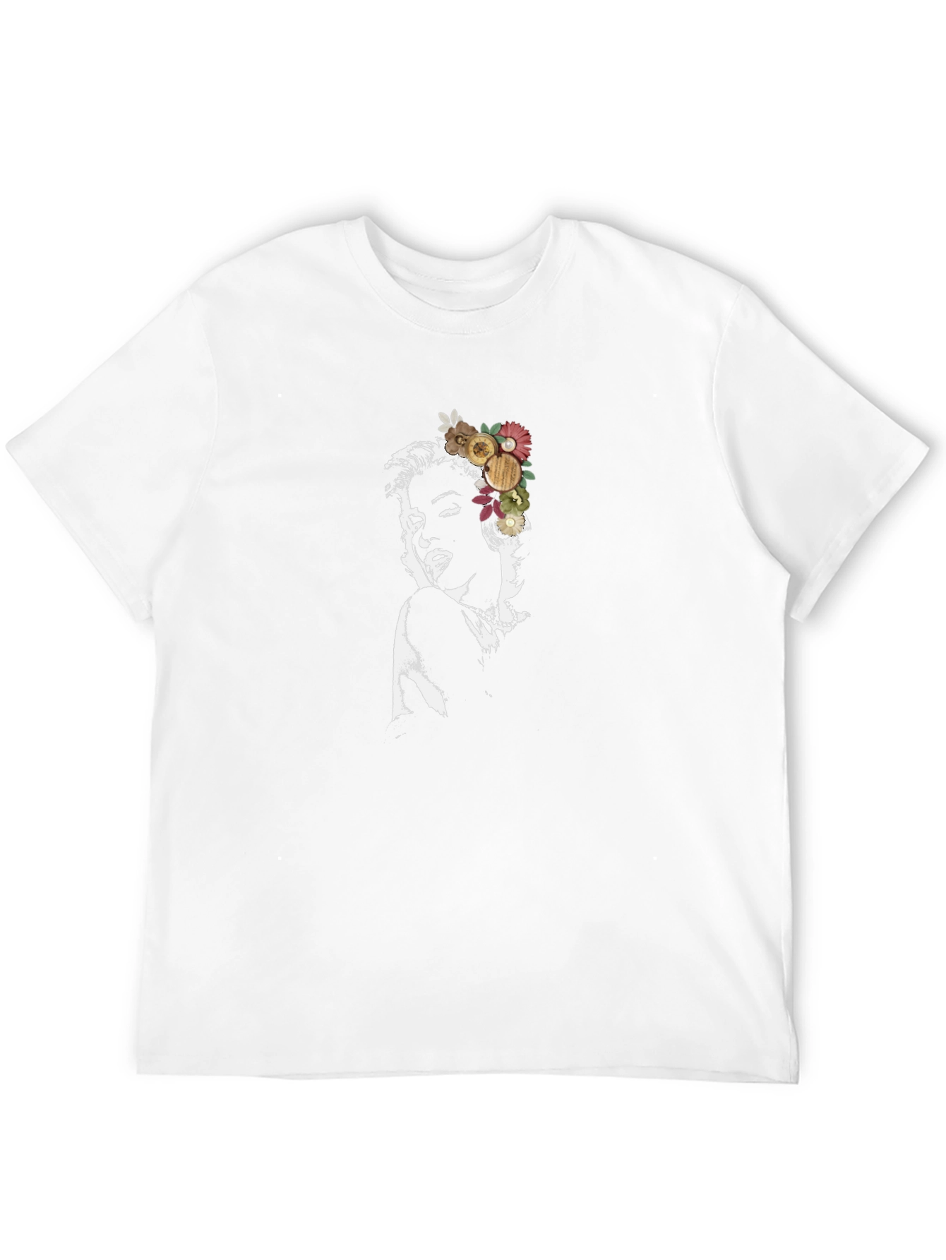 Marilyn Monroe Floral Black Graphic Tee