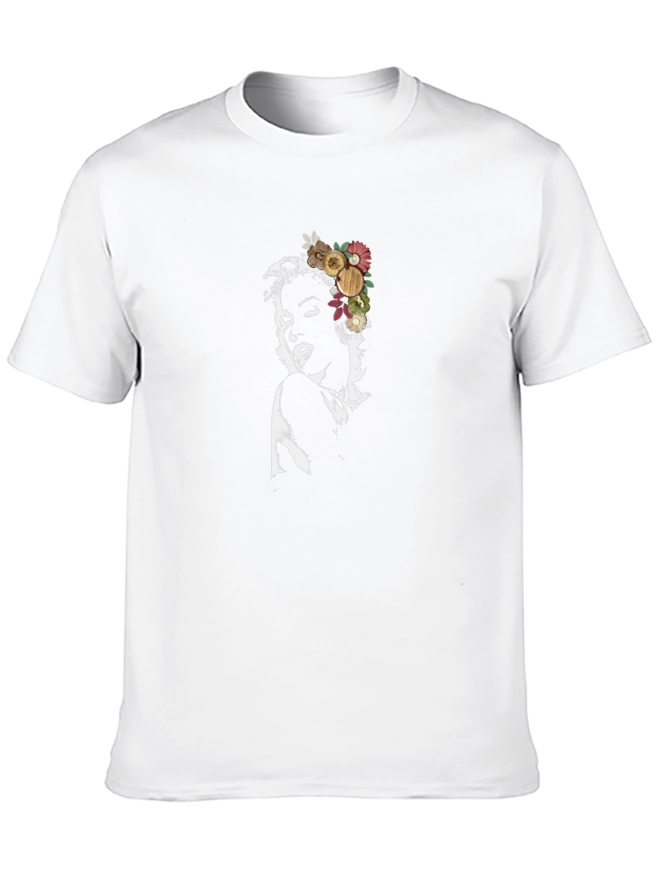 Marilyn Monroe Floral Black Graphic Tee