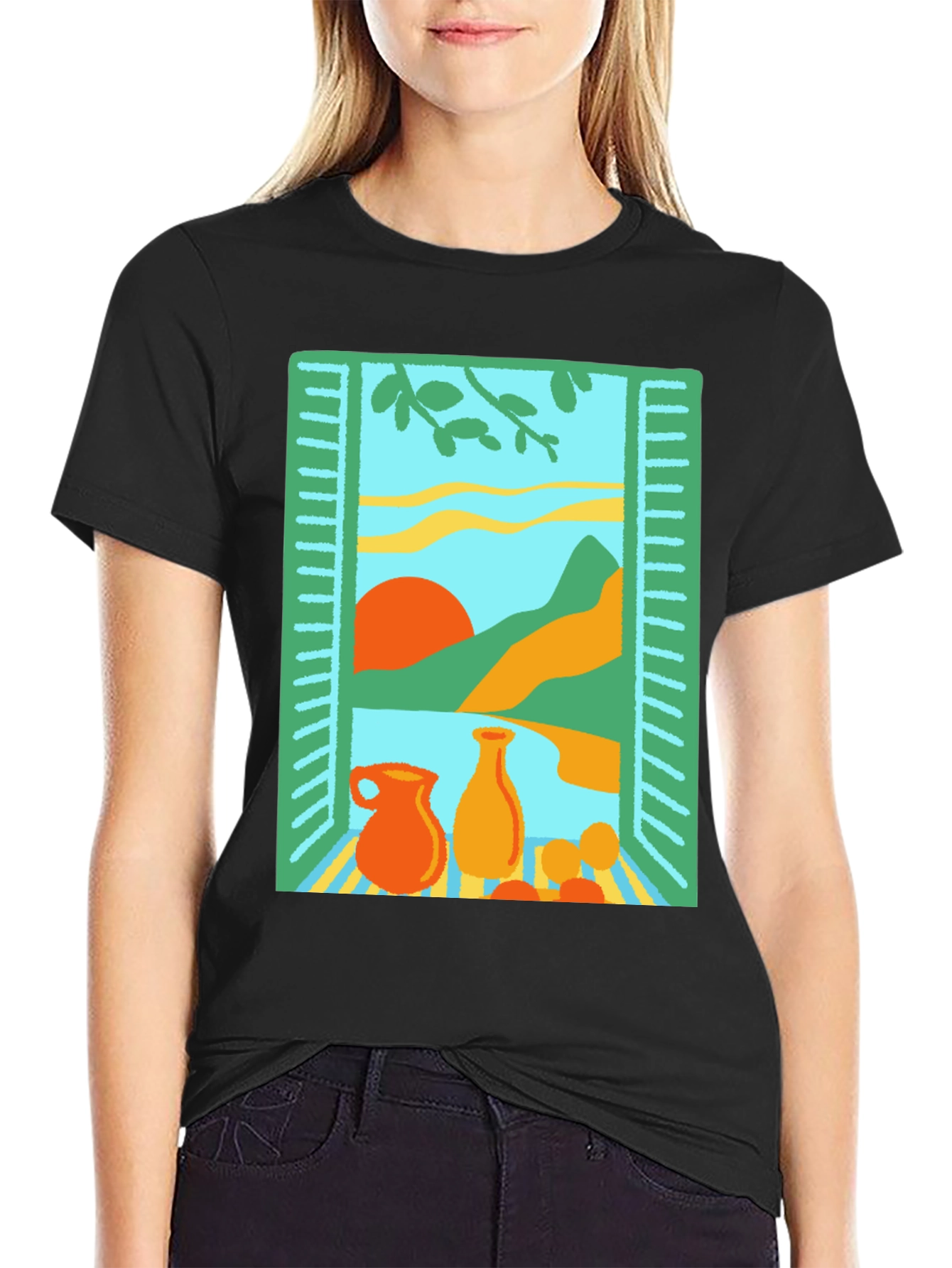 Artistic Window Still Life Graphic Tee