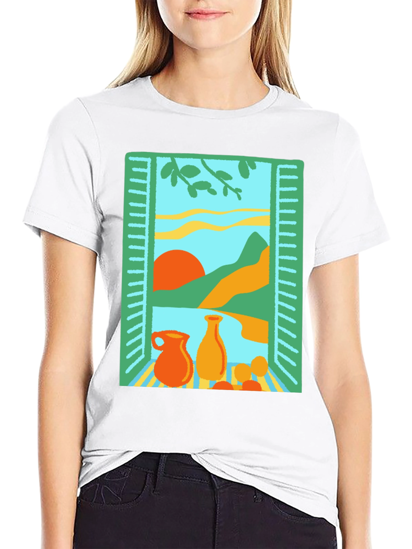 Artistic Window Still Life Graphic Tee