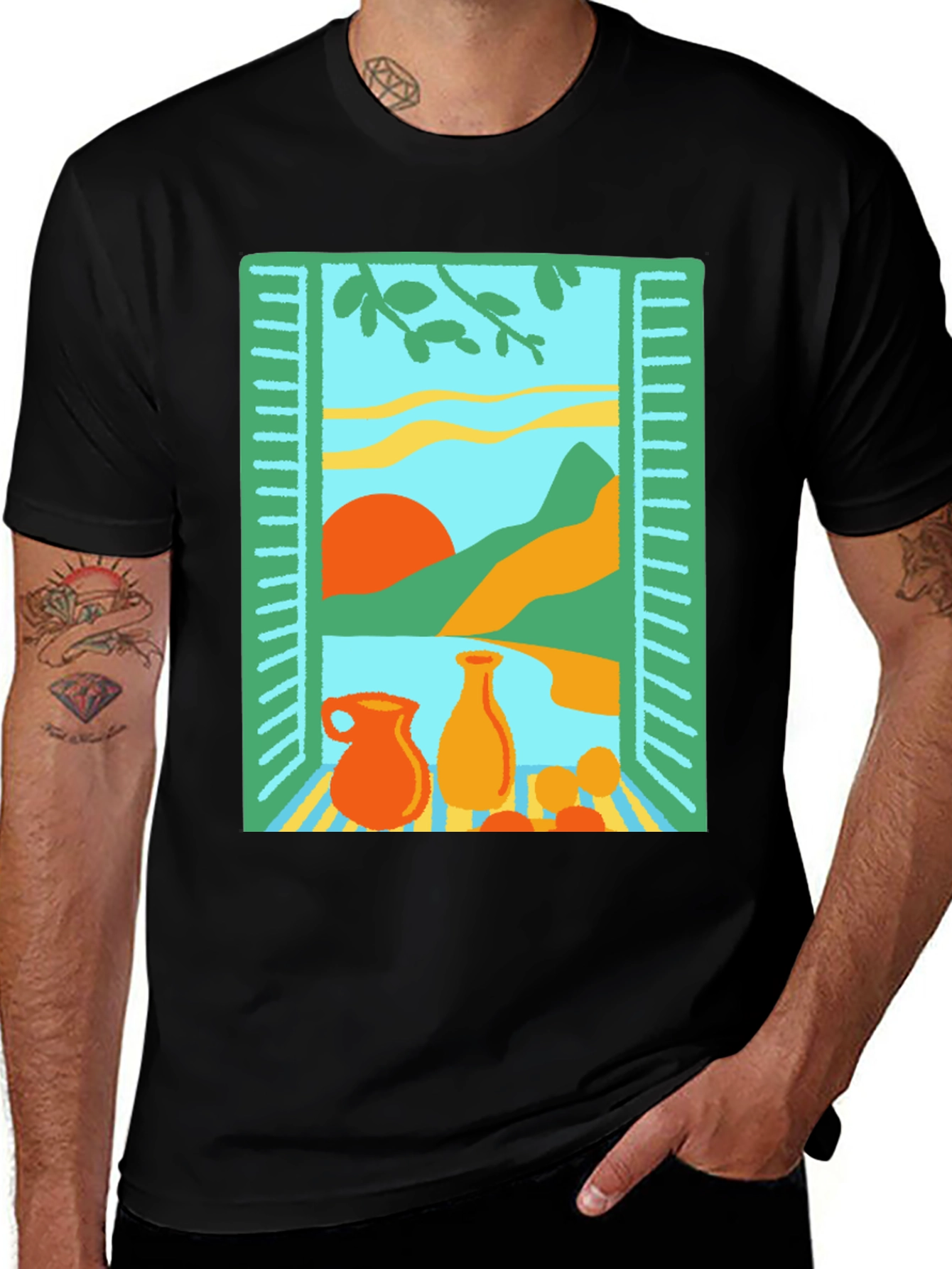 Artistic Window Still Life Graphic Tee
