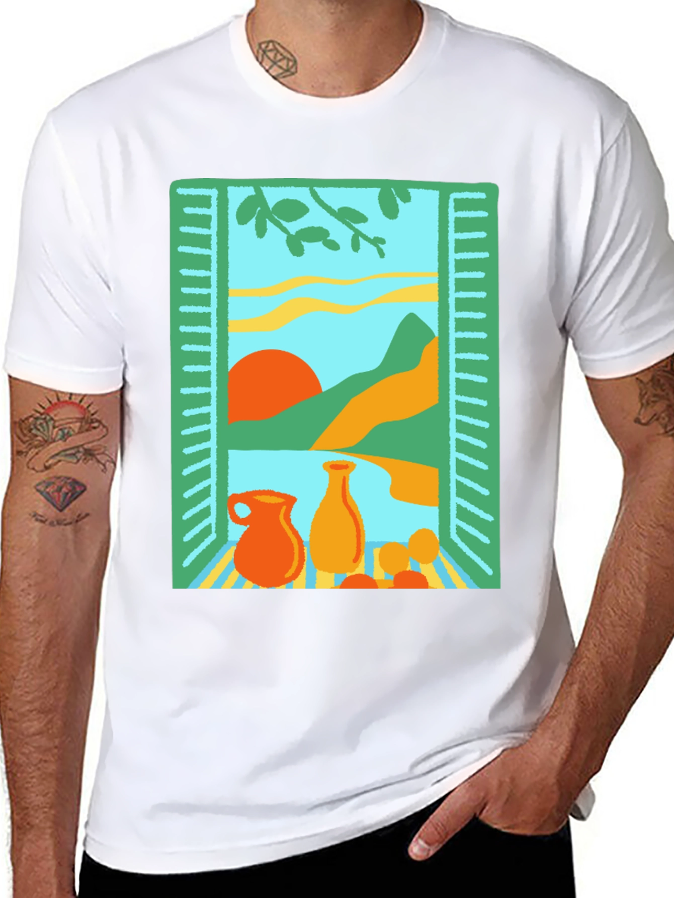 Artistic Window Still Life Graphic Tee