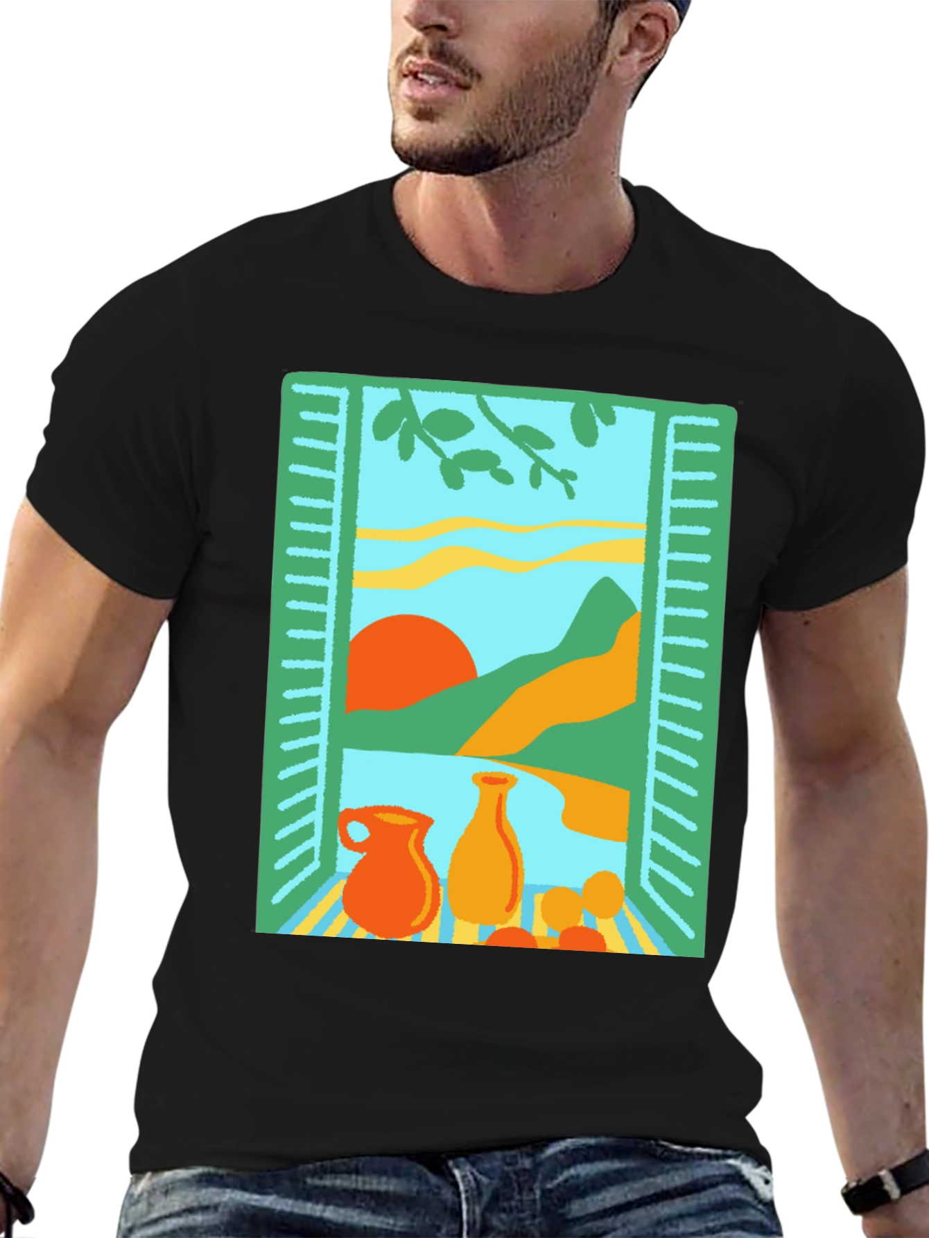 Artistic Window Still Life Graphic Tee