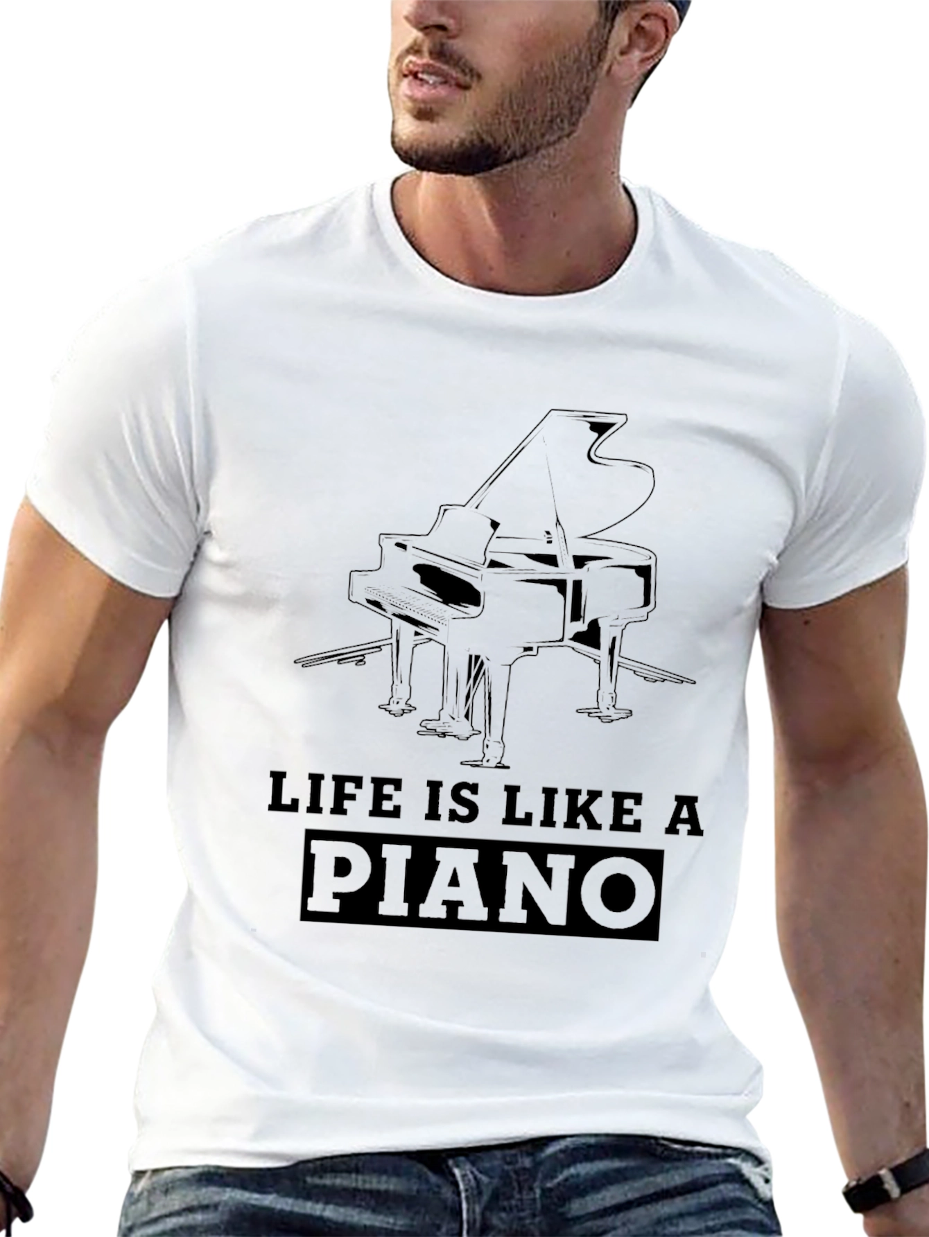 Life is Like a Piano Black T-Shirt