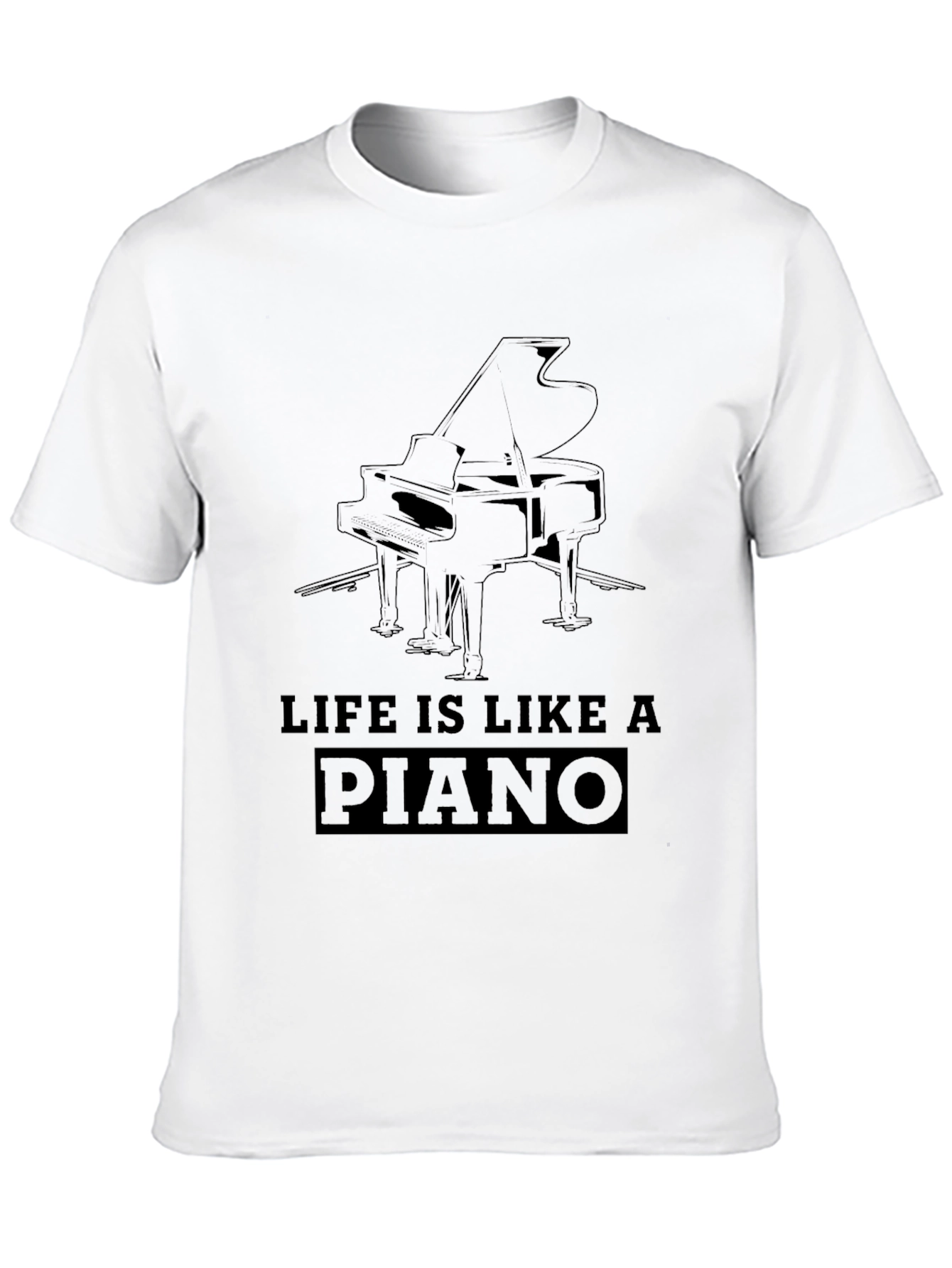 Life is Like a Piano Black T-Shirt