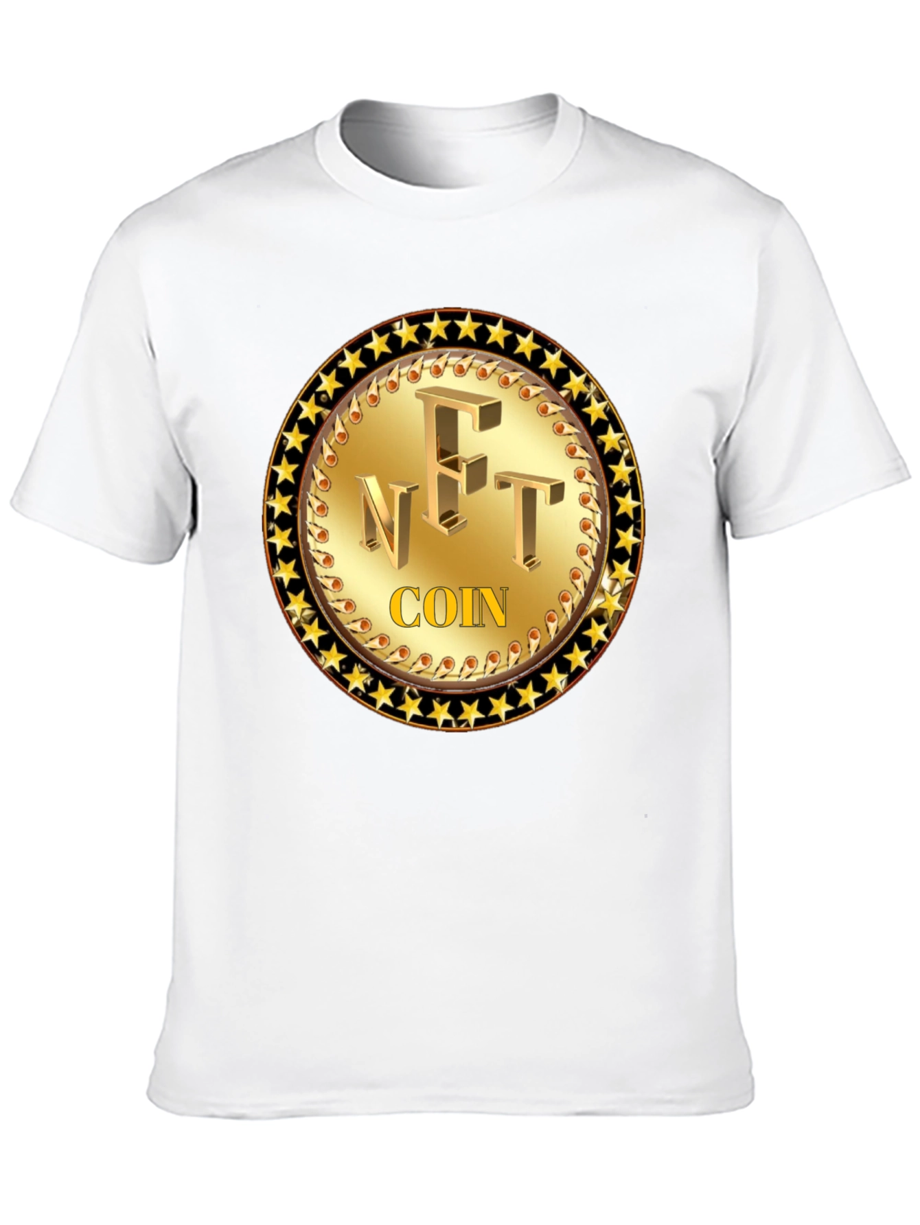 NFT Coin Graphic Tee - Golden Collectible Design