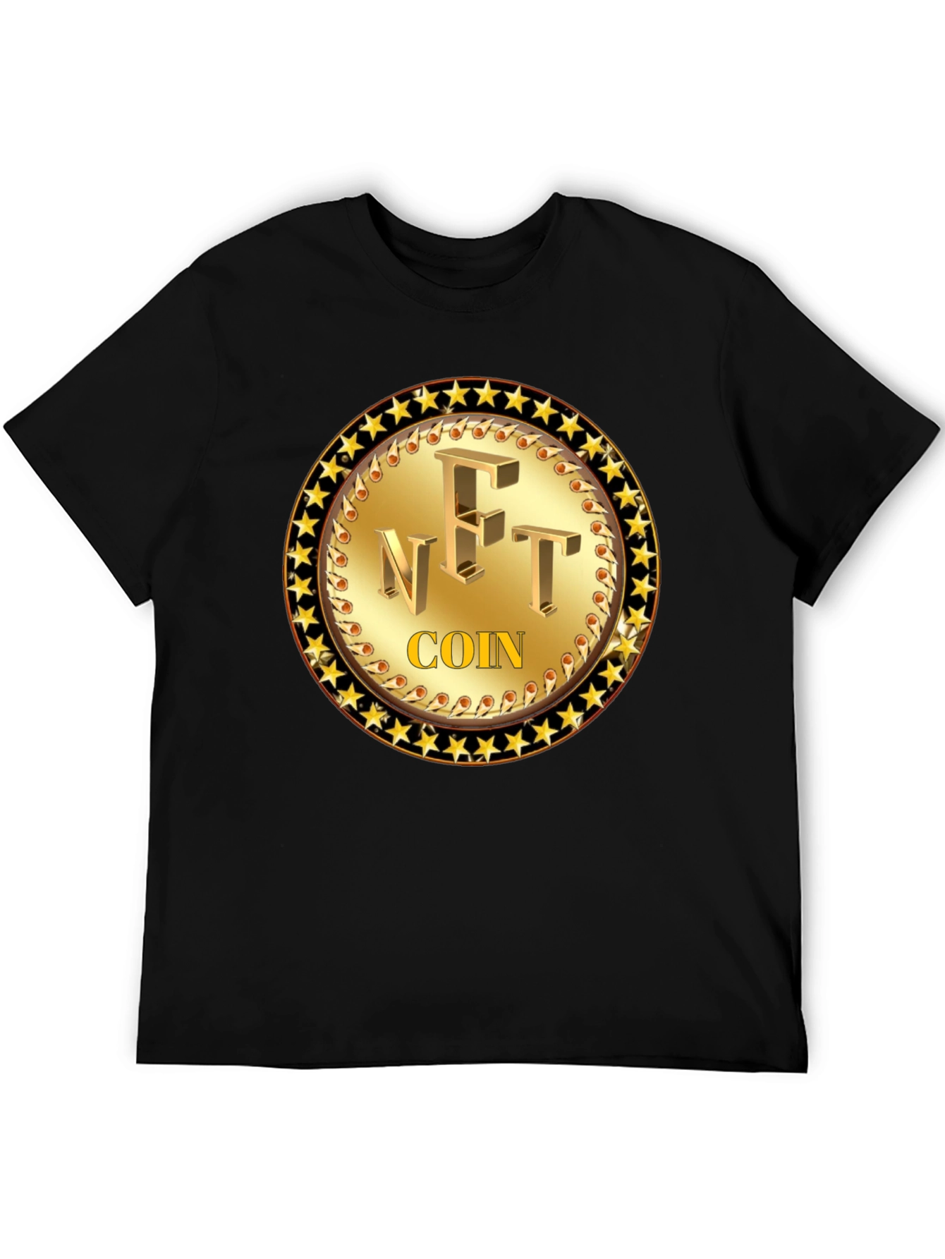 NFT Coin Graphic Tee - Golden Collectible Design