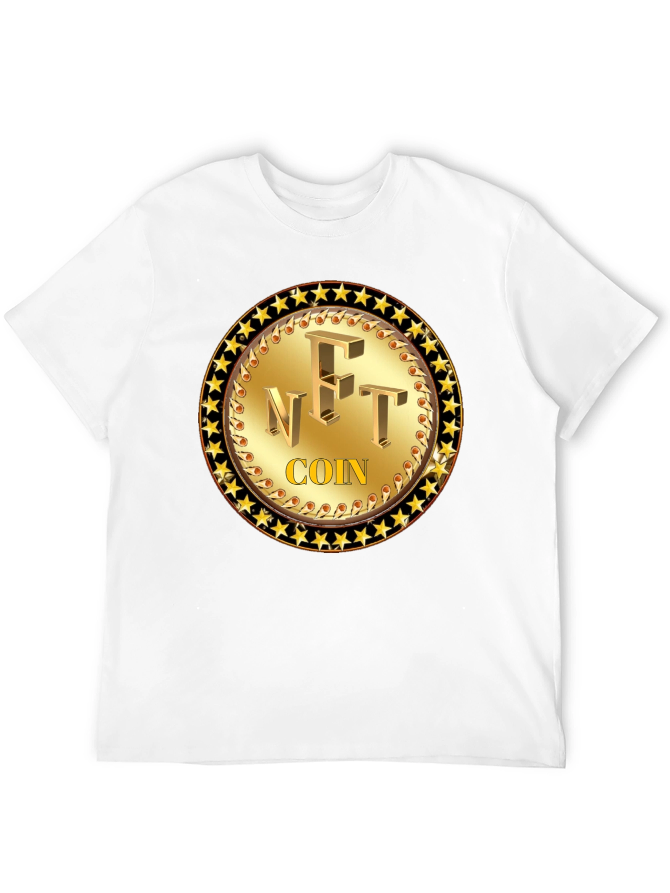 NFT Coin Graphic Tee - Golden Collectible Design