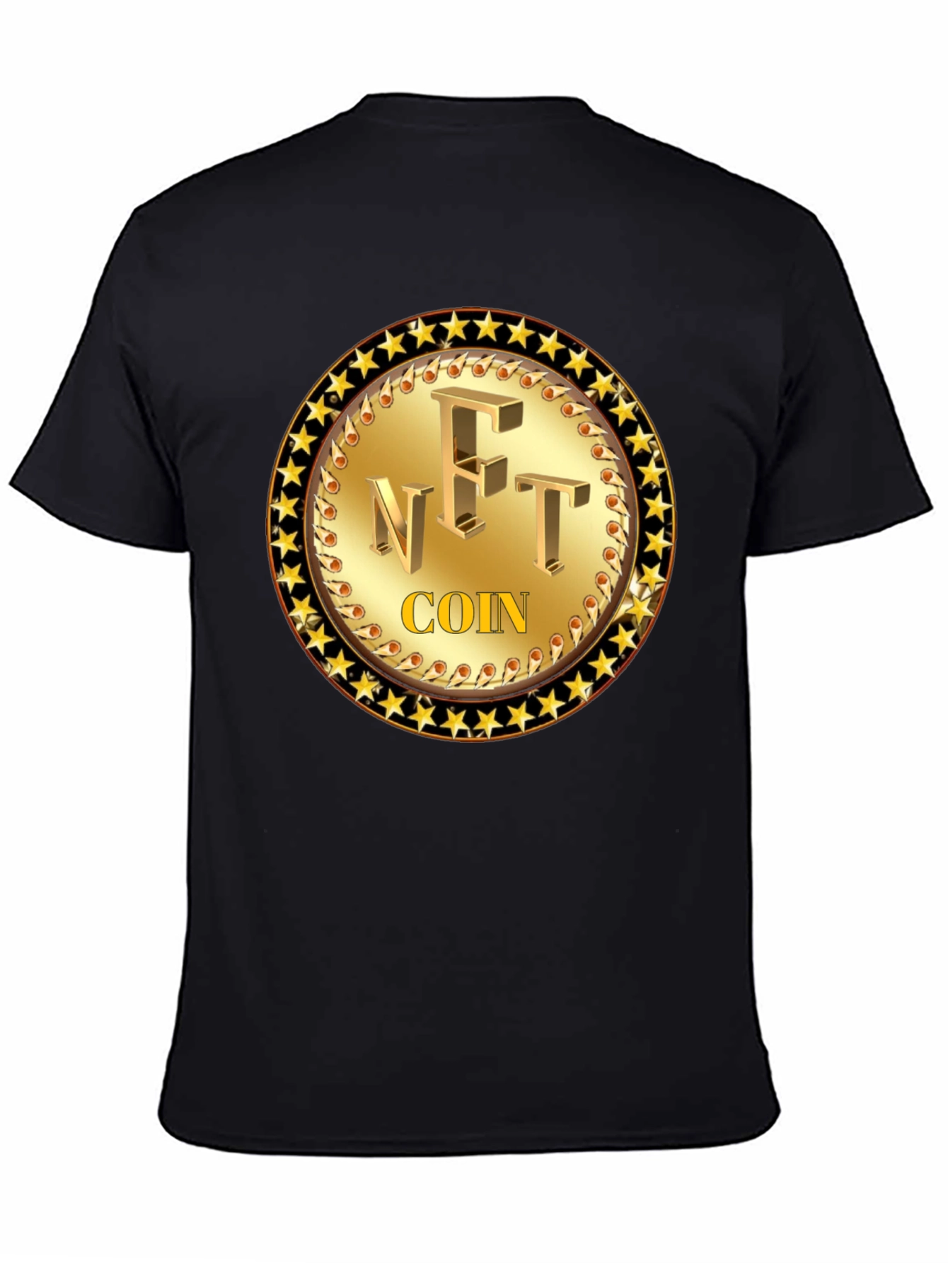 NFT Coin Graphic Tee - Golden Collectible Design
