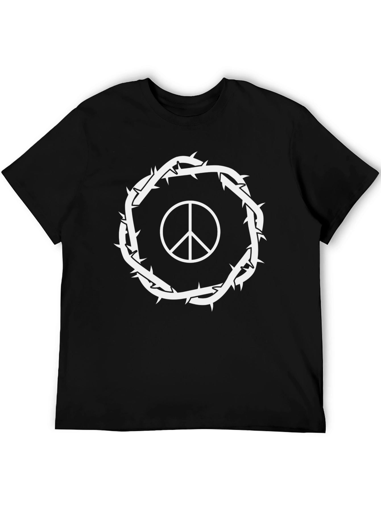 Peace Sign Crown of Thorns Graphic T-Shirt