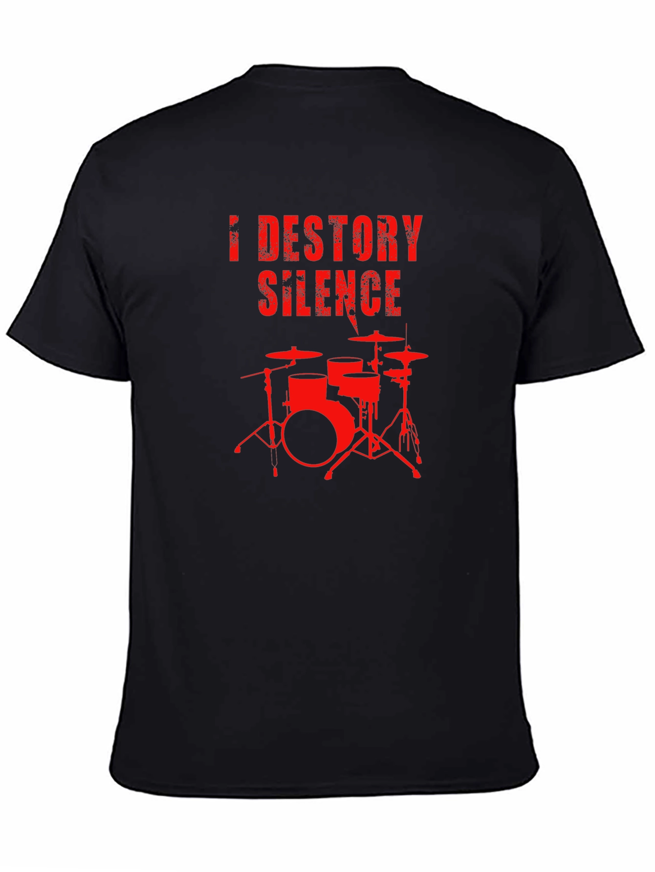 Destroy Silence Drum Set Graphic T-Shirt