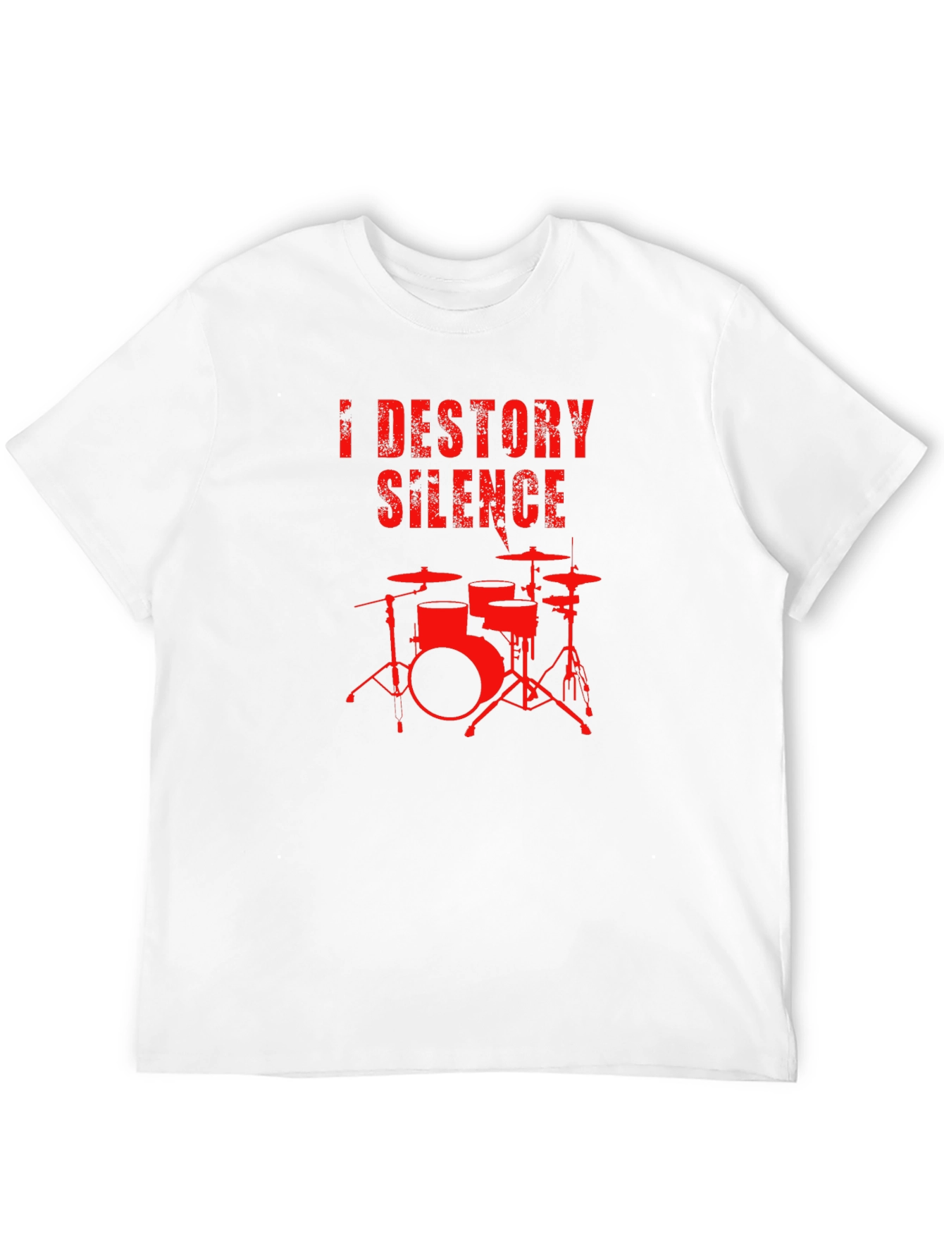 Destroy Silence Drum Set Graphic T-Shirt