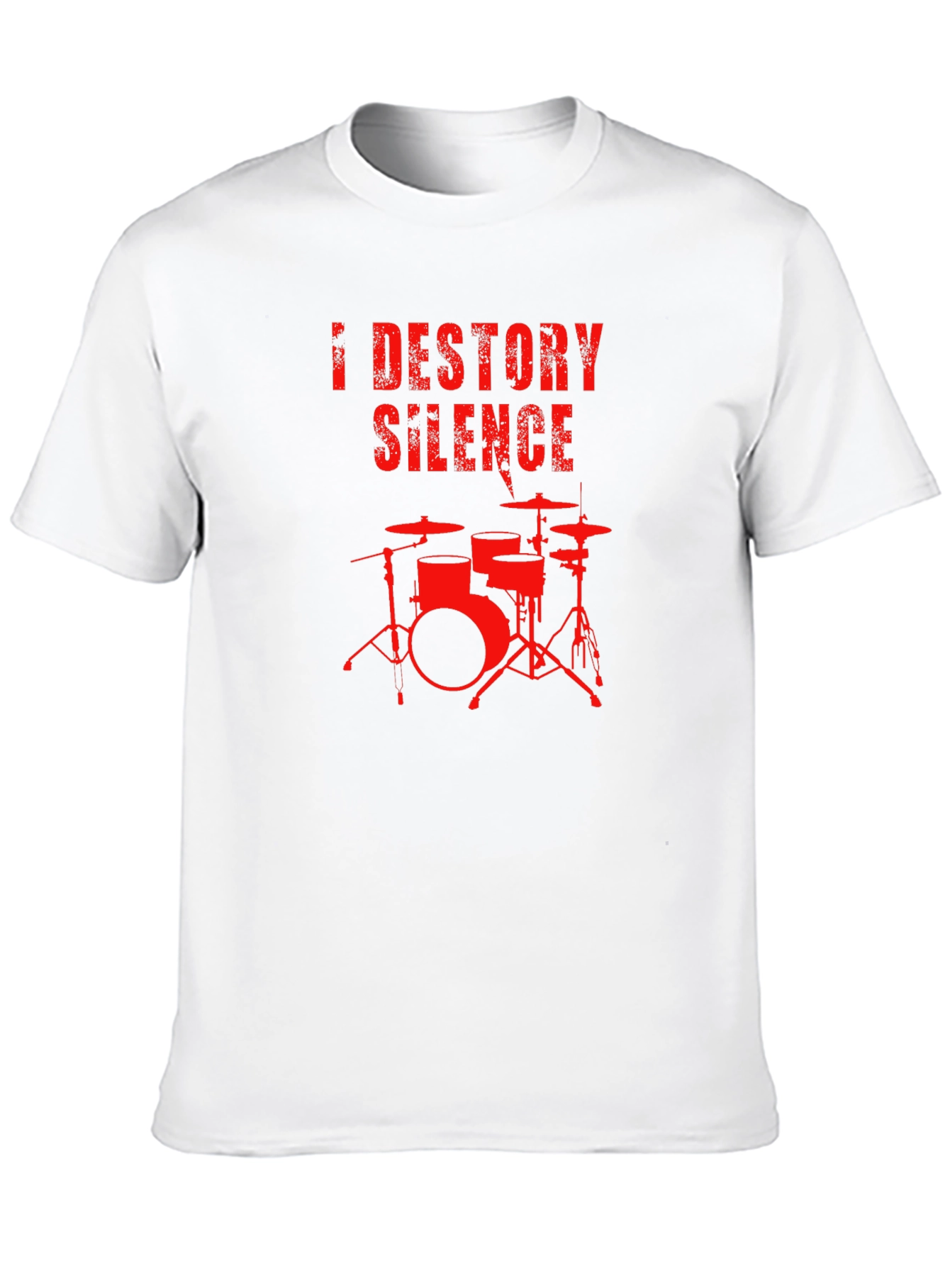 Destroy Silence Drum Set Graphic T-Shirt