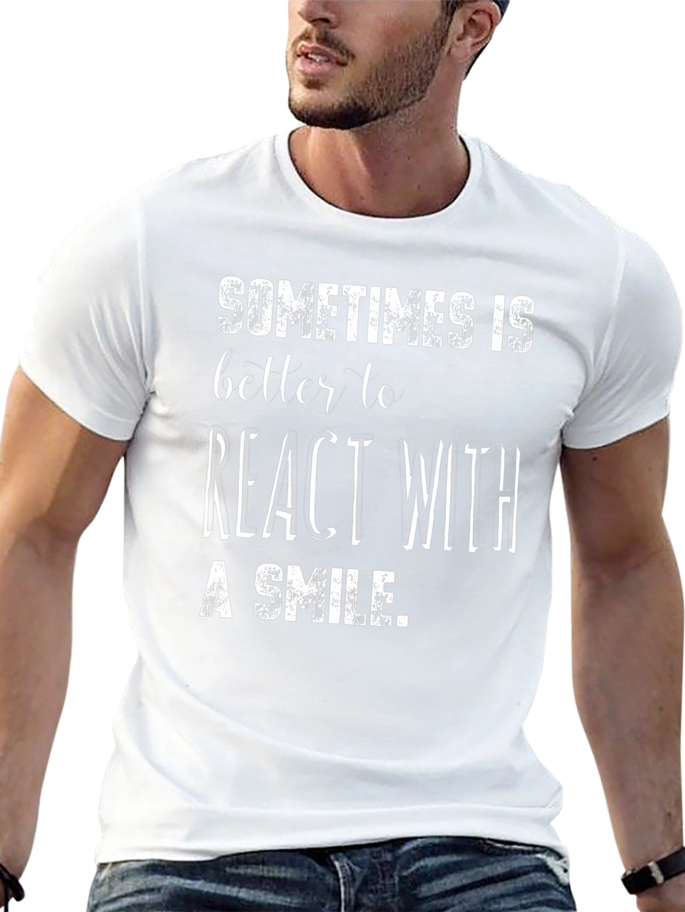 React with a Smile Black T-Shirt