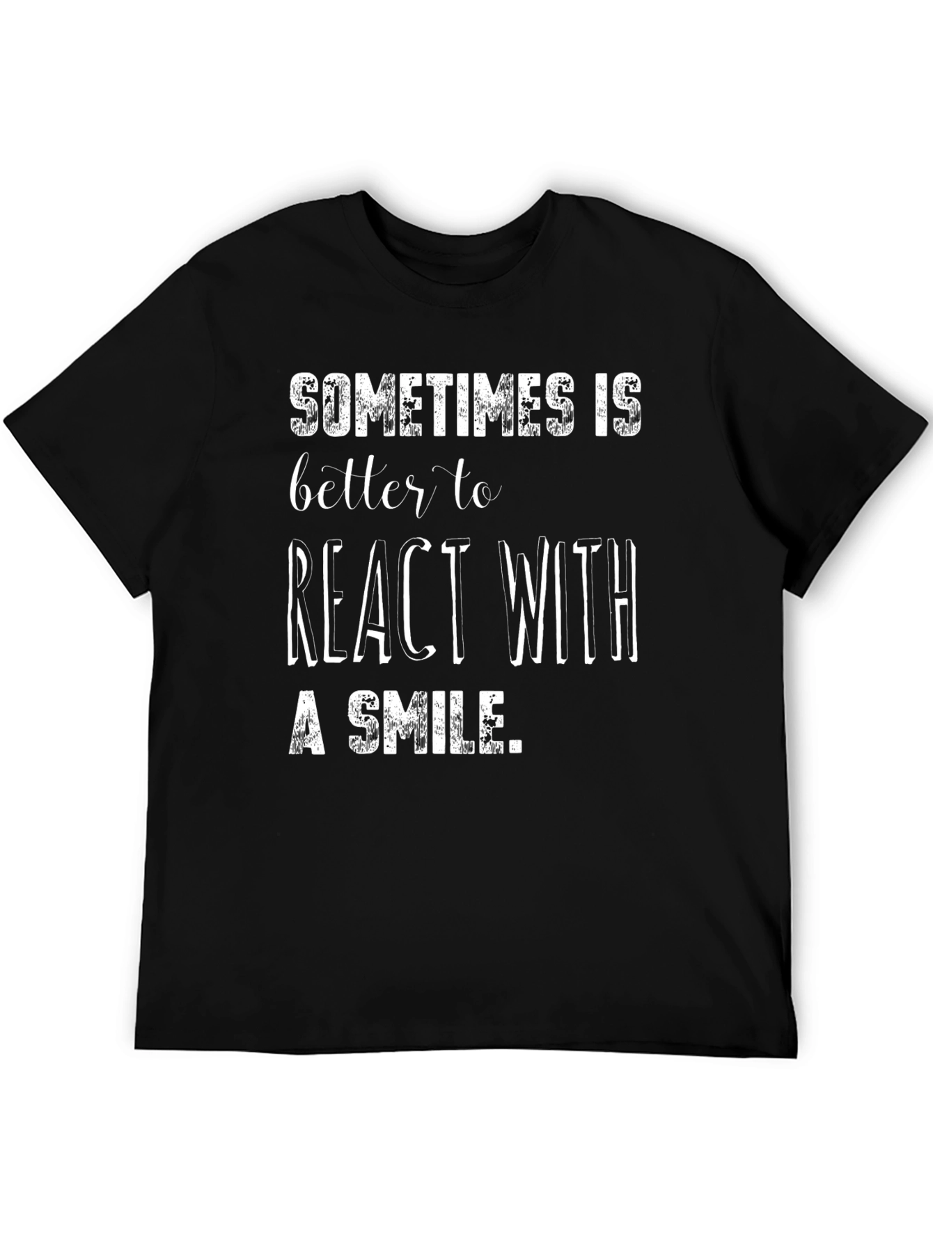 React with a Smile Black T-Shirt