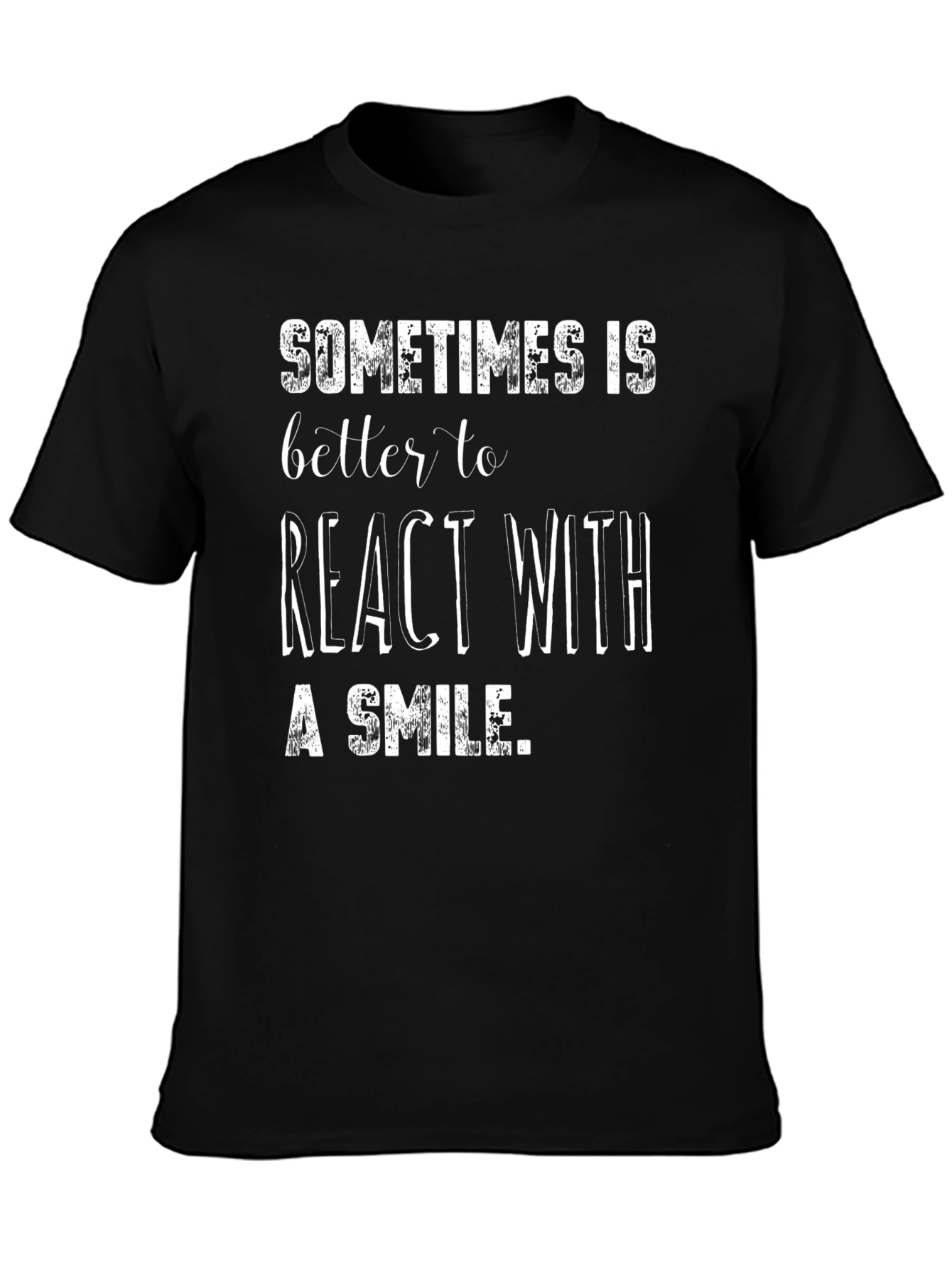 React with a Smile Black T-Shirt