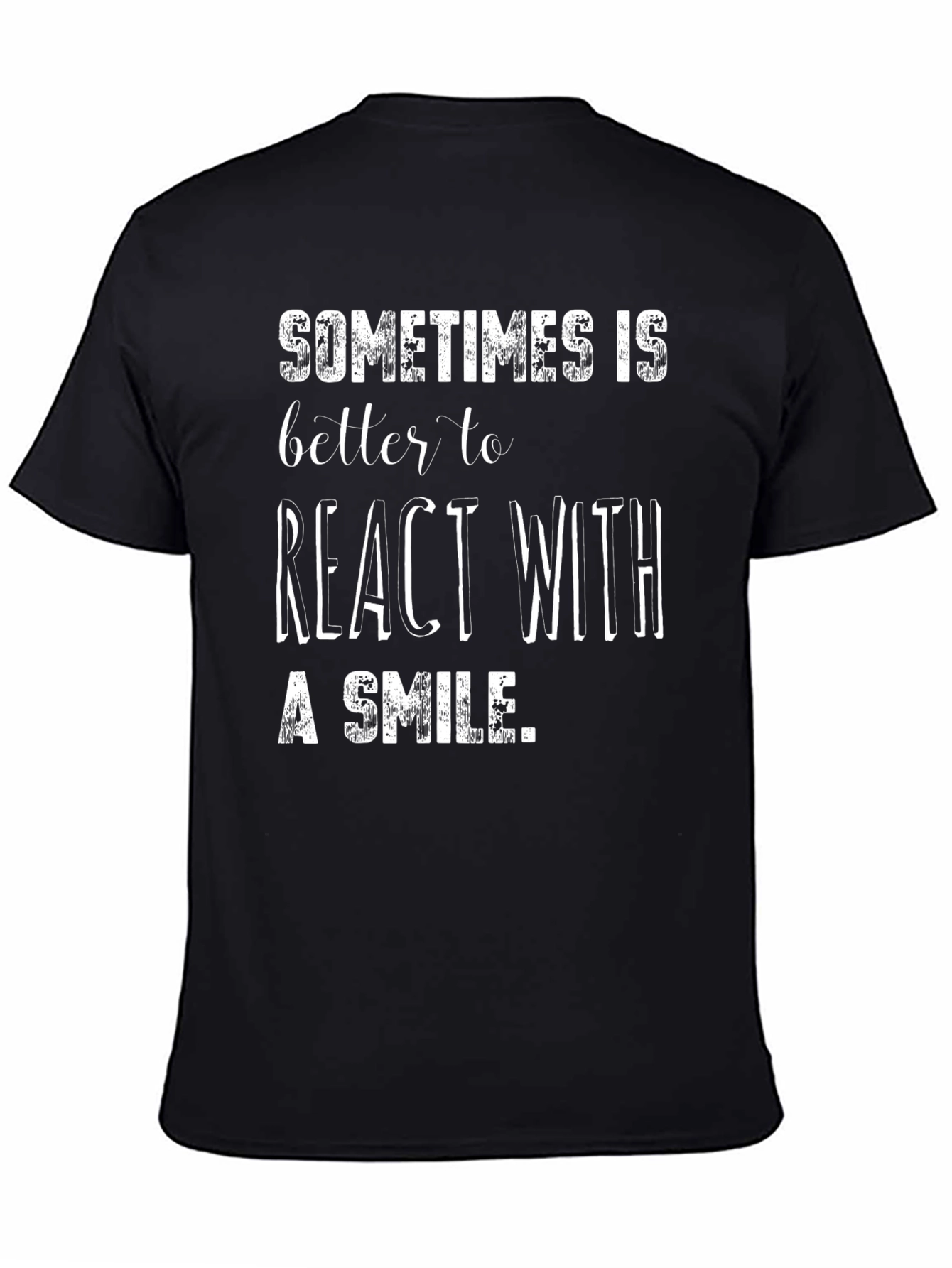 React with a Smile Black T-Shirt